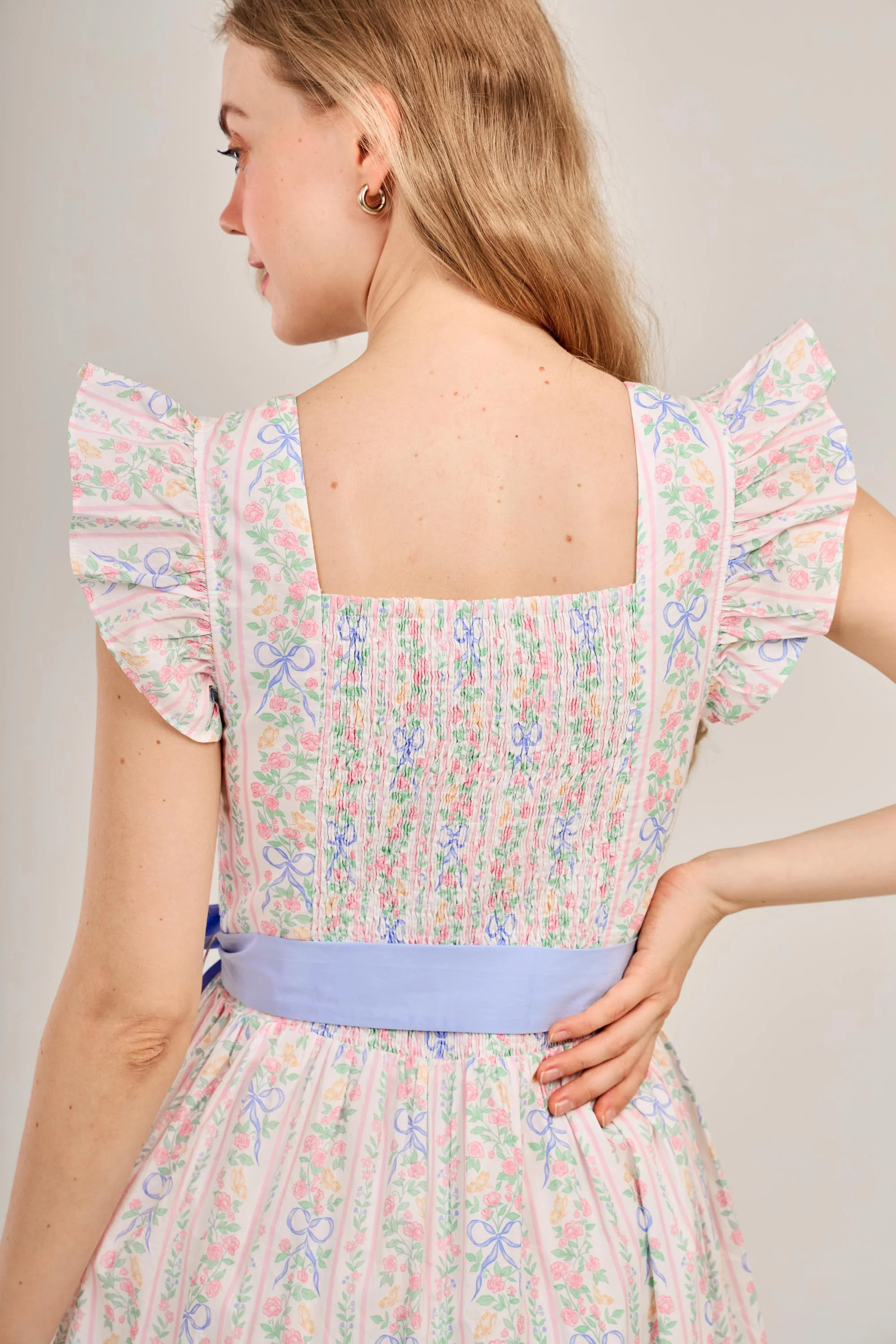 Angela Maxi Dress with Nursing Zippers in Bowtanical Rose Garden - Image 11