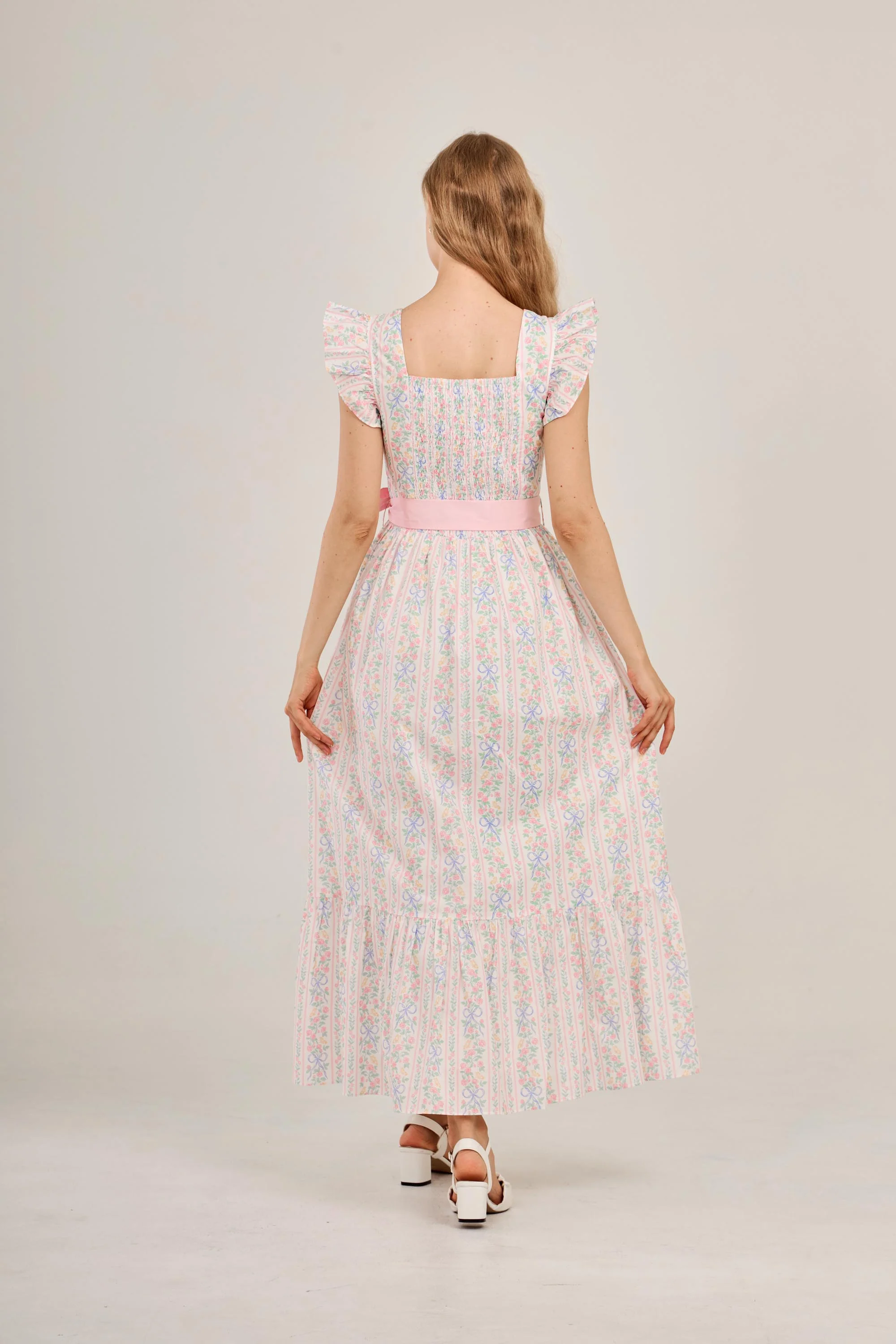 Angela Maxi Dress with Nursing Zippers in Bowtanical Rose Garden - Image 16