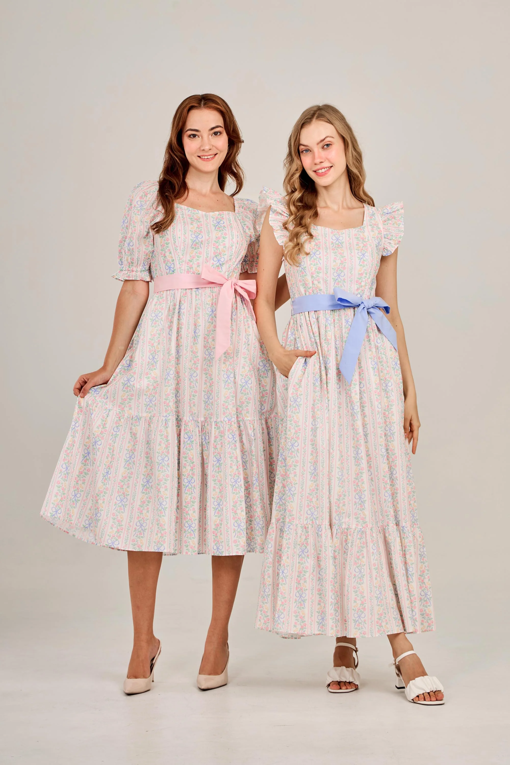 Angela Maxi Dress with Nursing Zippers in Bowtanical Rose Garden - Image 19