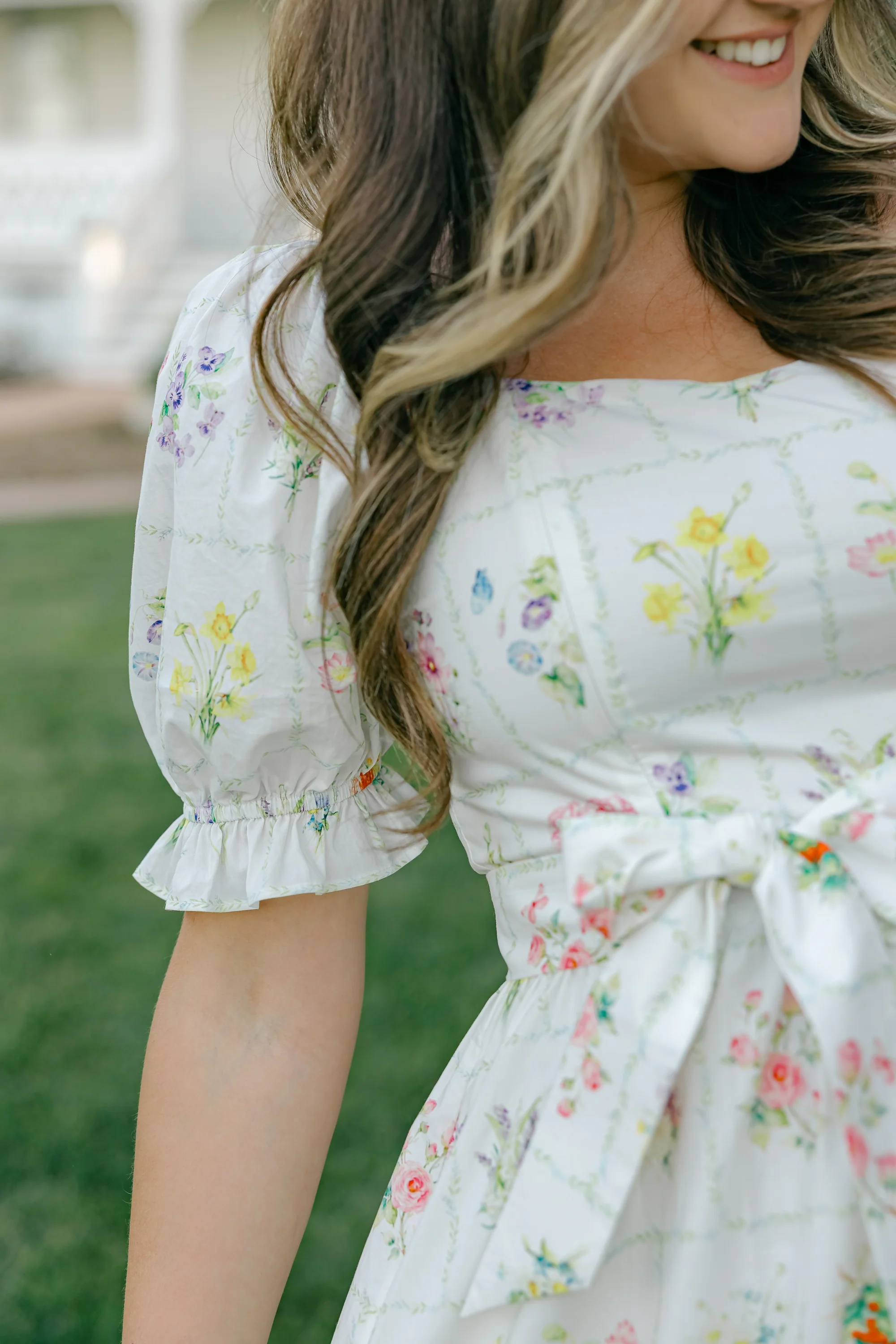 Ann Maxi Dress with Nursing Zippers in Birth Flowers - Image 6