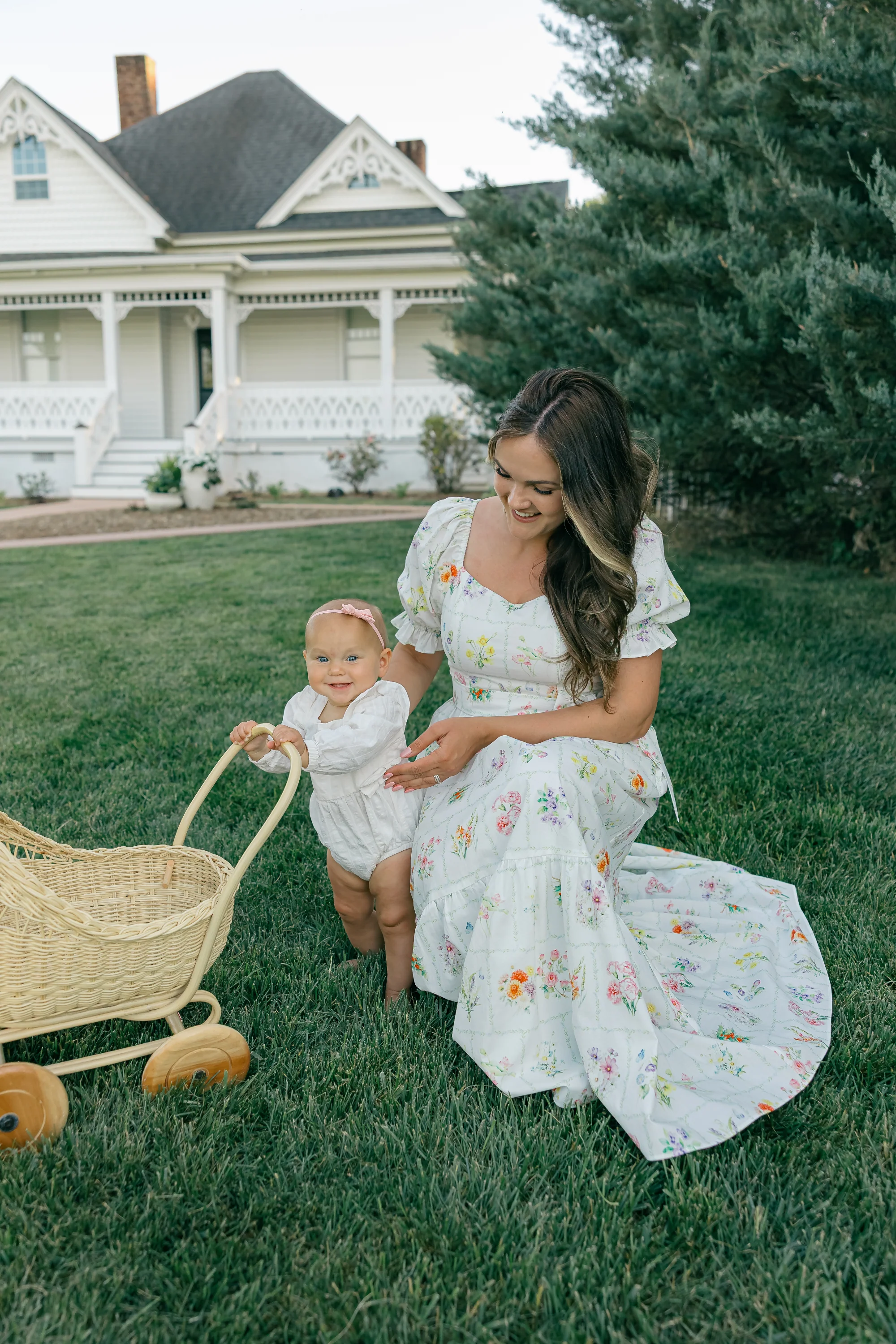 Ann Maxi Dress with Nursing Zippers in Birth Flowers - Image 7