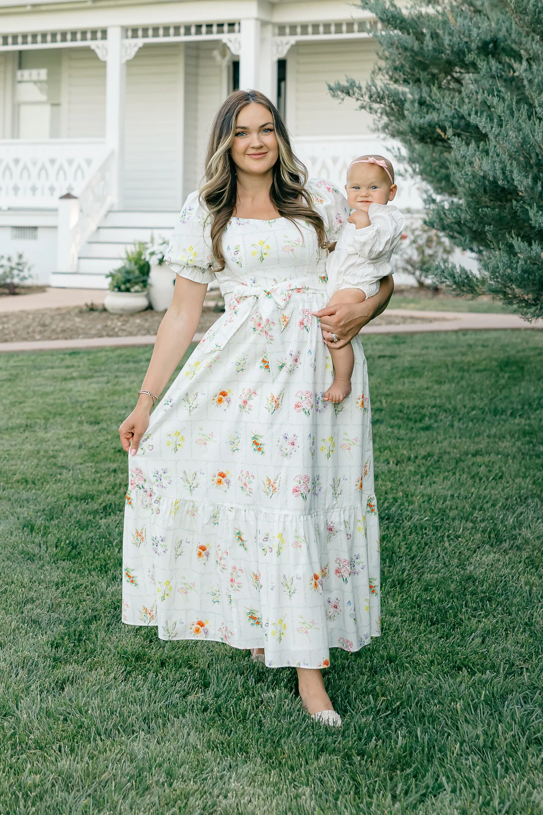 Ann Maxi Dress with Nursing Zippers in Birth Flowers - Image 9