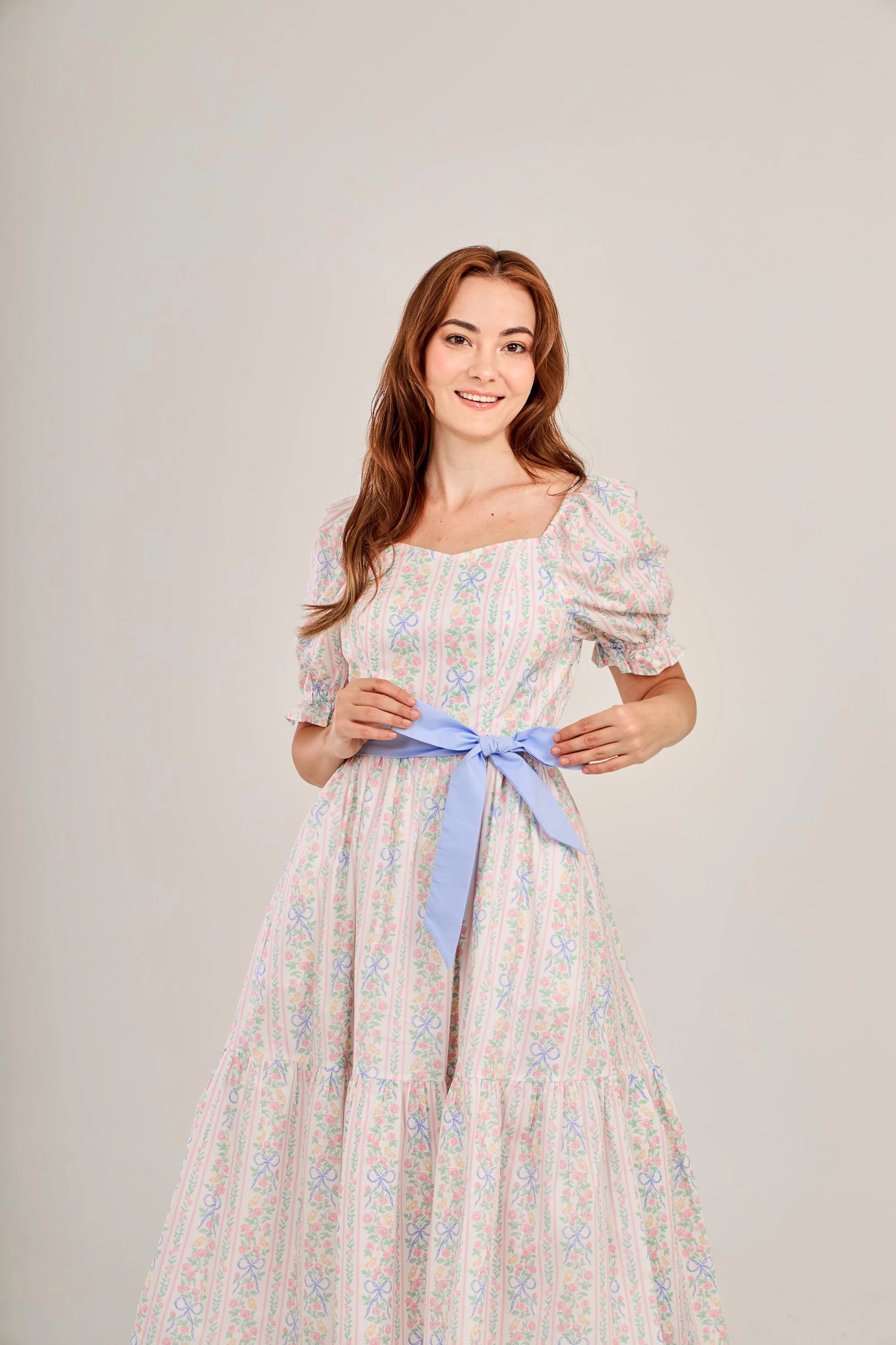Ann Midi Dress with Nursing Zippers in Bowtanical Rose Garden - Image 5
