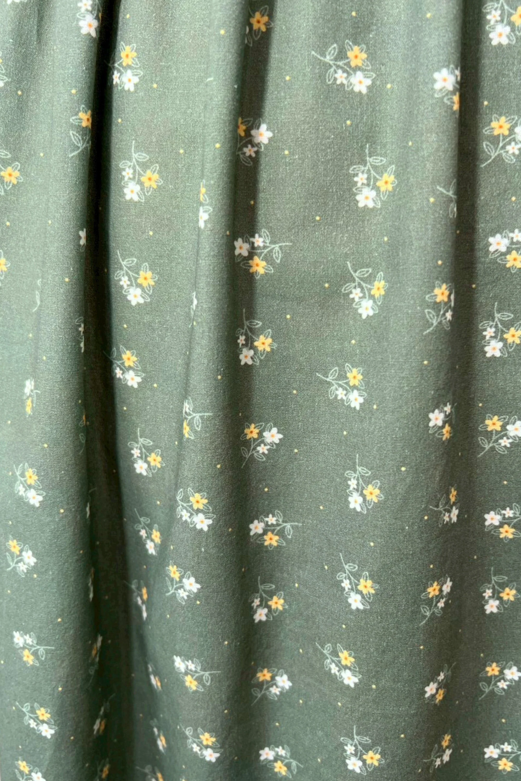 Charming Cotton Dress with Nursing Zippers in Green Floral (Final Sale) - Image 10