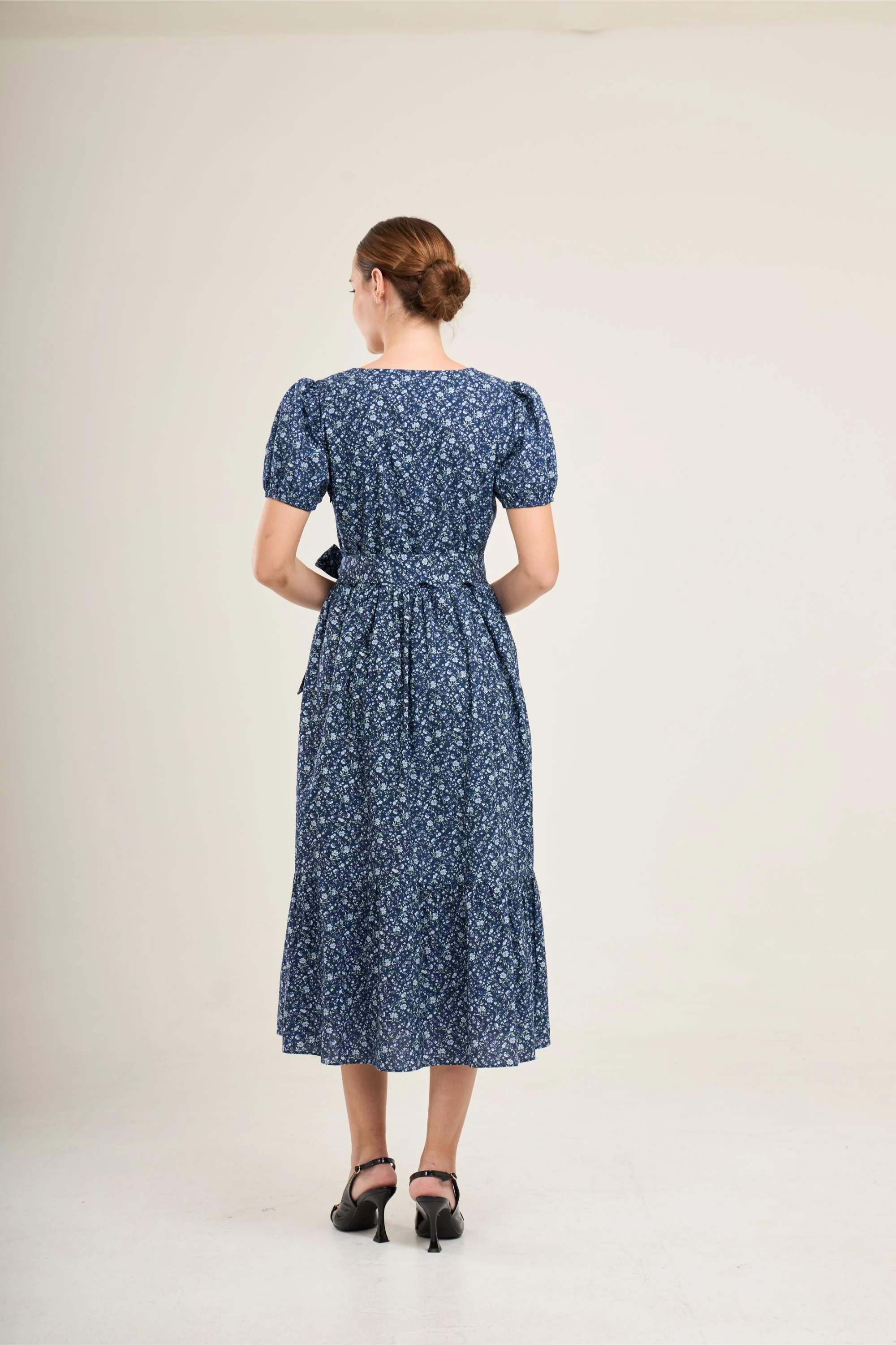 Charming Cotton Dress with Nursing Zippers in Navy Floral (Final Sale) - Image 7