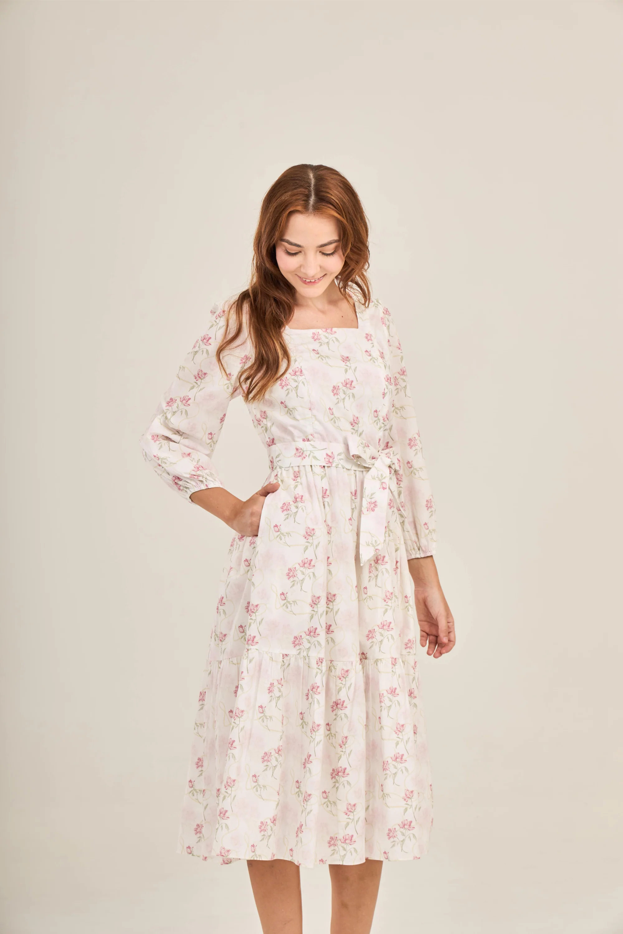 Embrace Dress with Nursing Zippers in Soft Bloom - Image 9