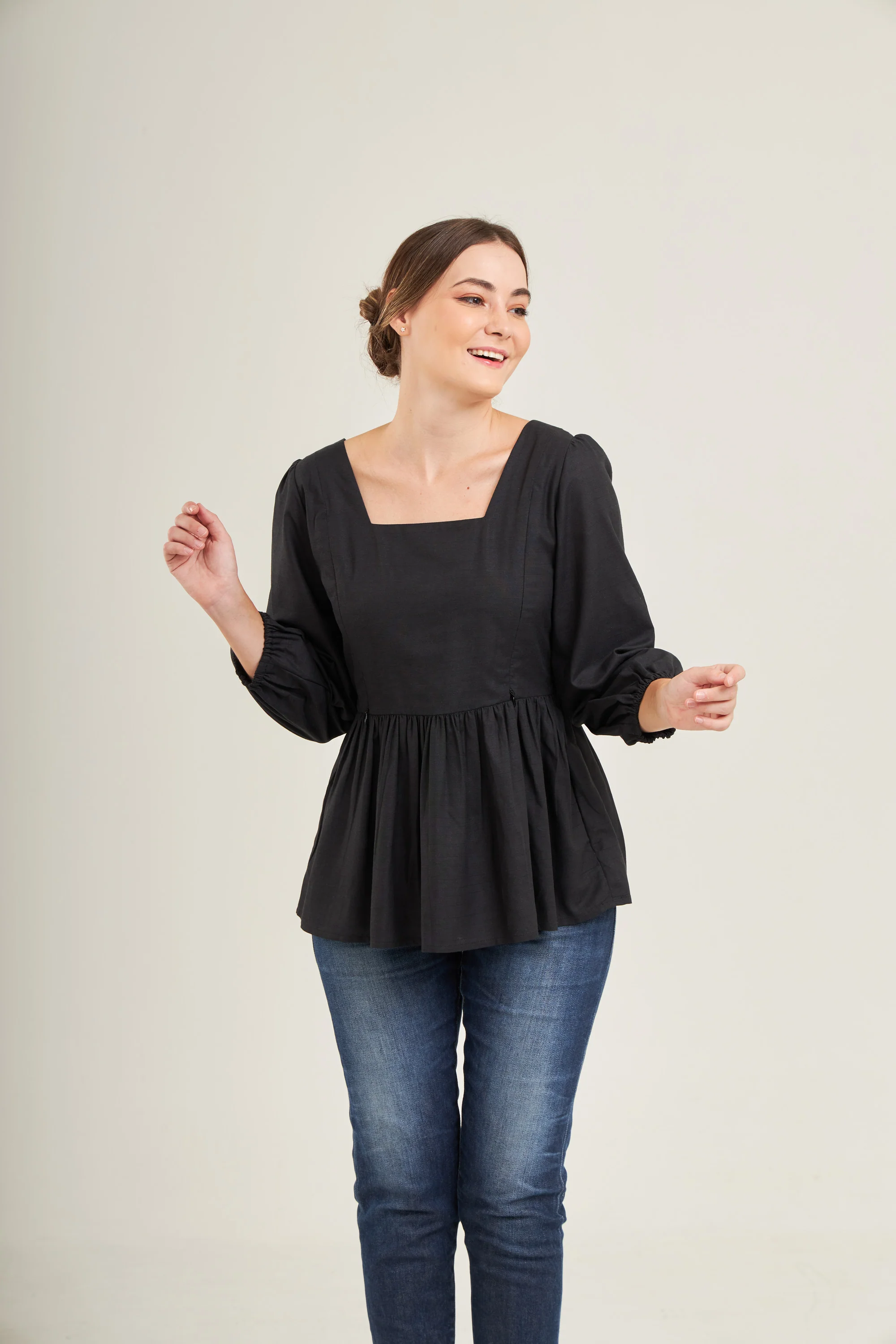 Embrace Cotton Top with Nursing Zippers in Black - Image 10