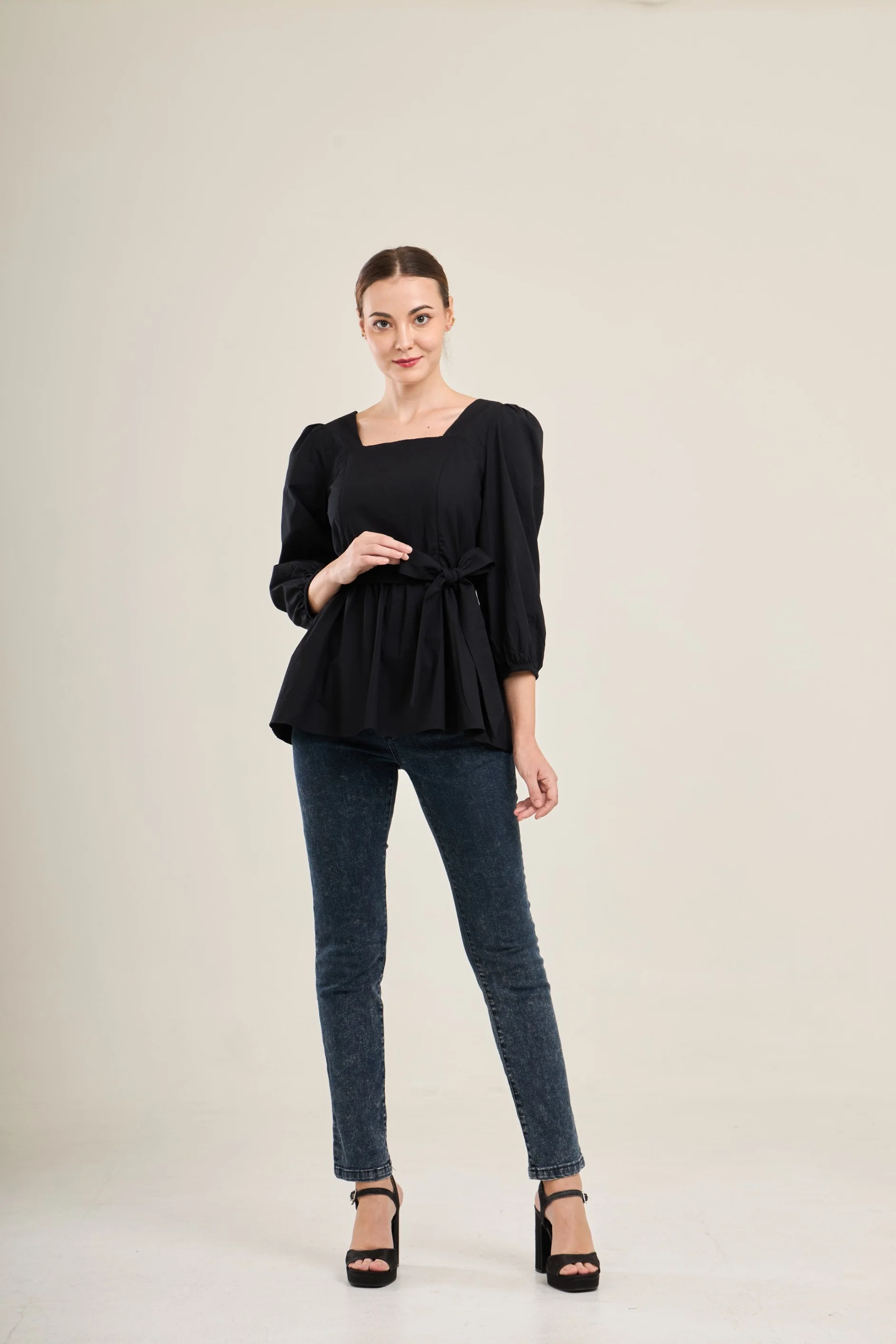 Embrace Cotton Top with Nursing Zippers in Black - Image 5