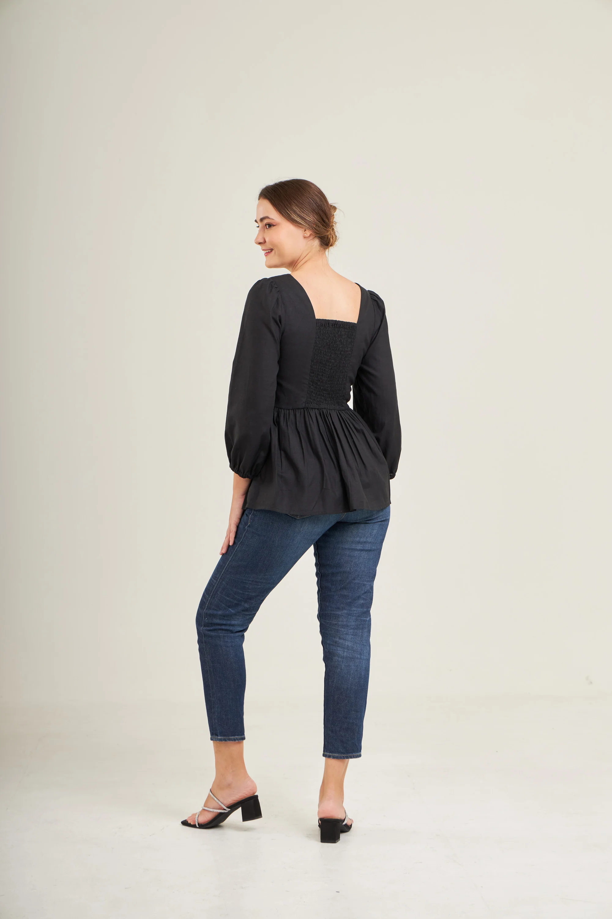 Embrace Cotton Top with Nursing Zippers in Black - Image 9