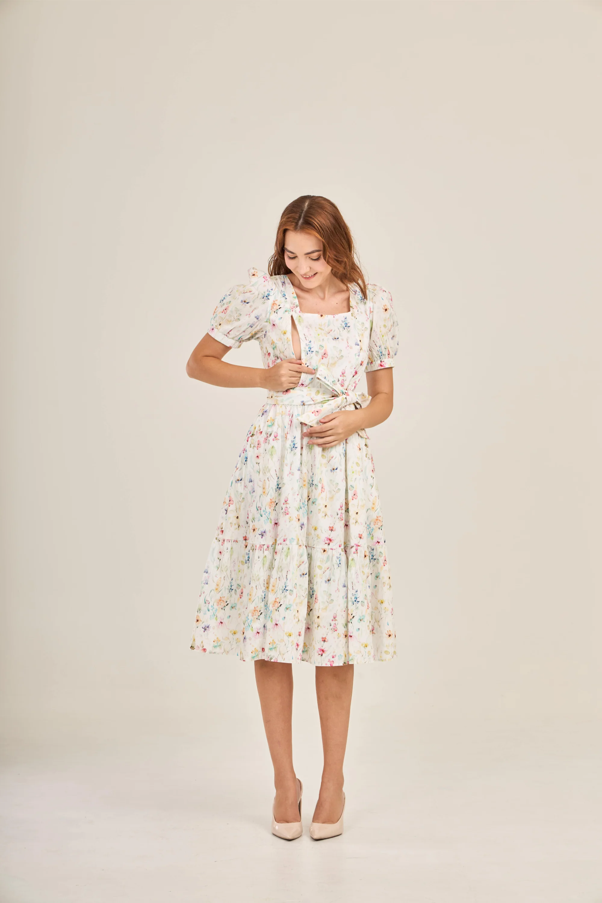 Enchanted Twirl Dress with Nursing Zippers in Wildflowers - Image 13