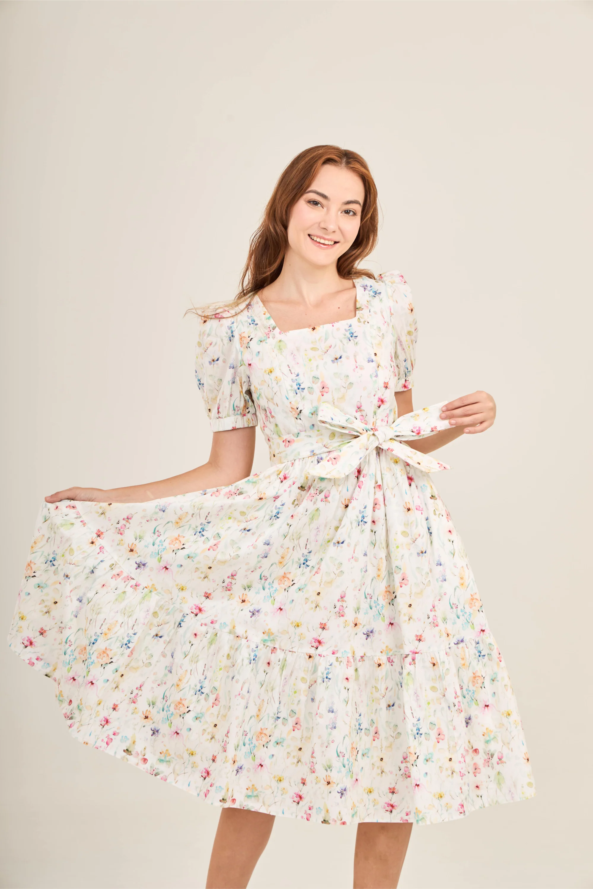 Enchanted Twirl Dress with Nursing Zippers in Wildflowers - Image 3