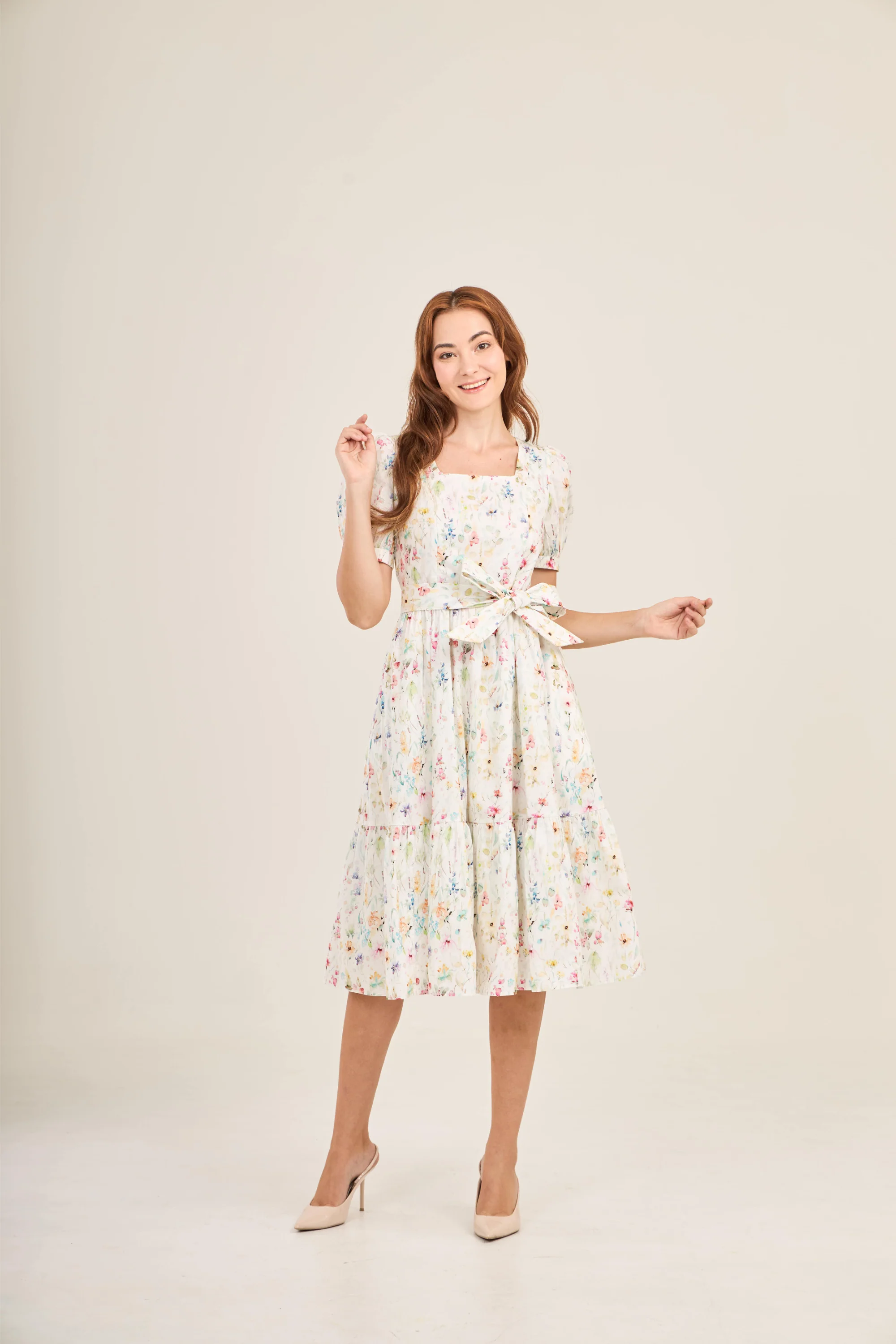 Enchanted Twirl Dress with Nursing Zippers in Wildflowers - Image 4