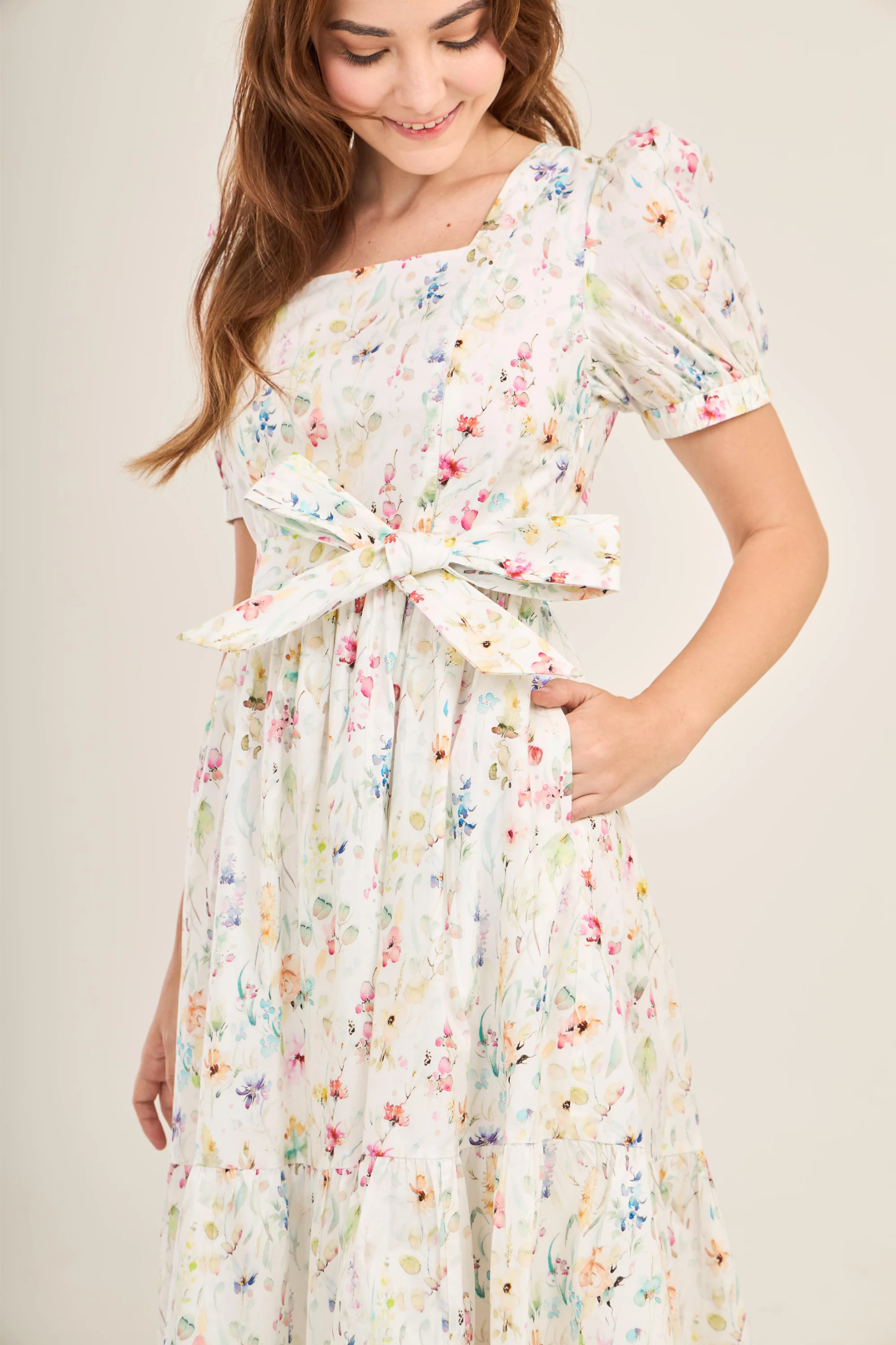Enchanted Twirl Dress with Nursing Zippers in Wildflowers - Image 6
