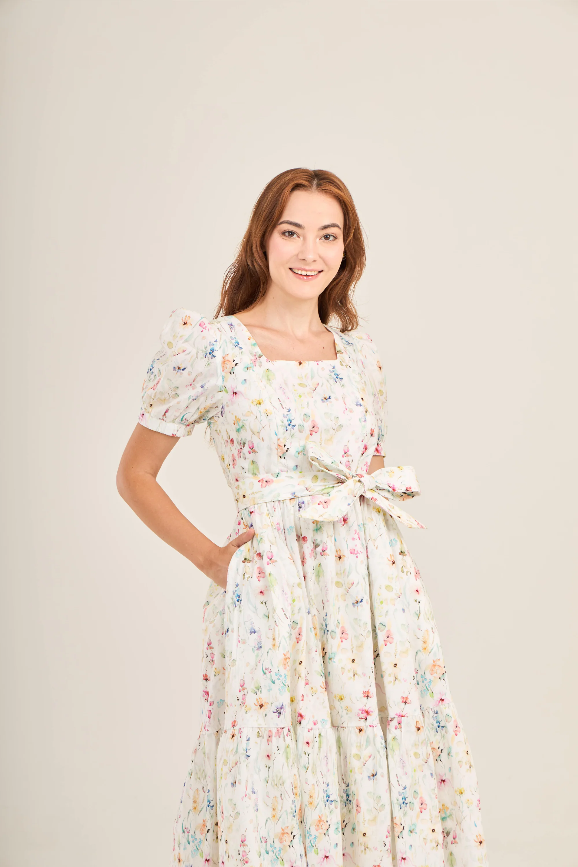 Enchanted Twirl Dress with Nursing Zippers in Wildflowers - Image 9
