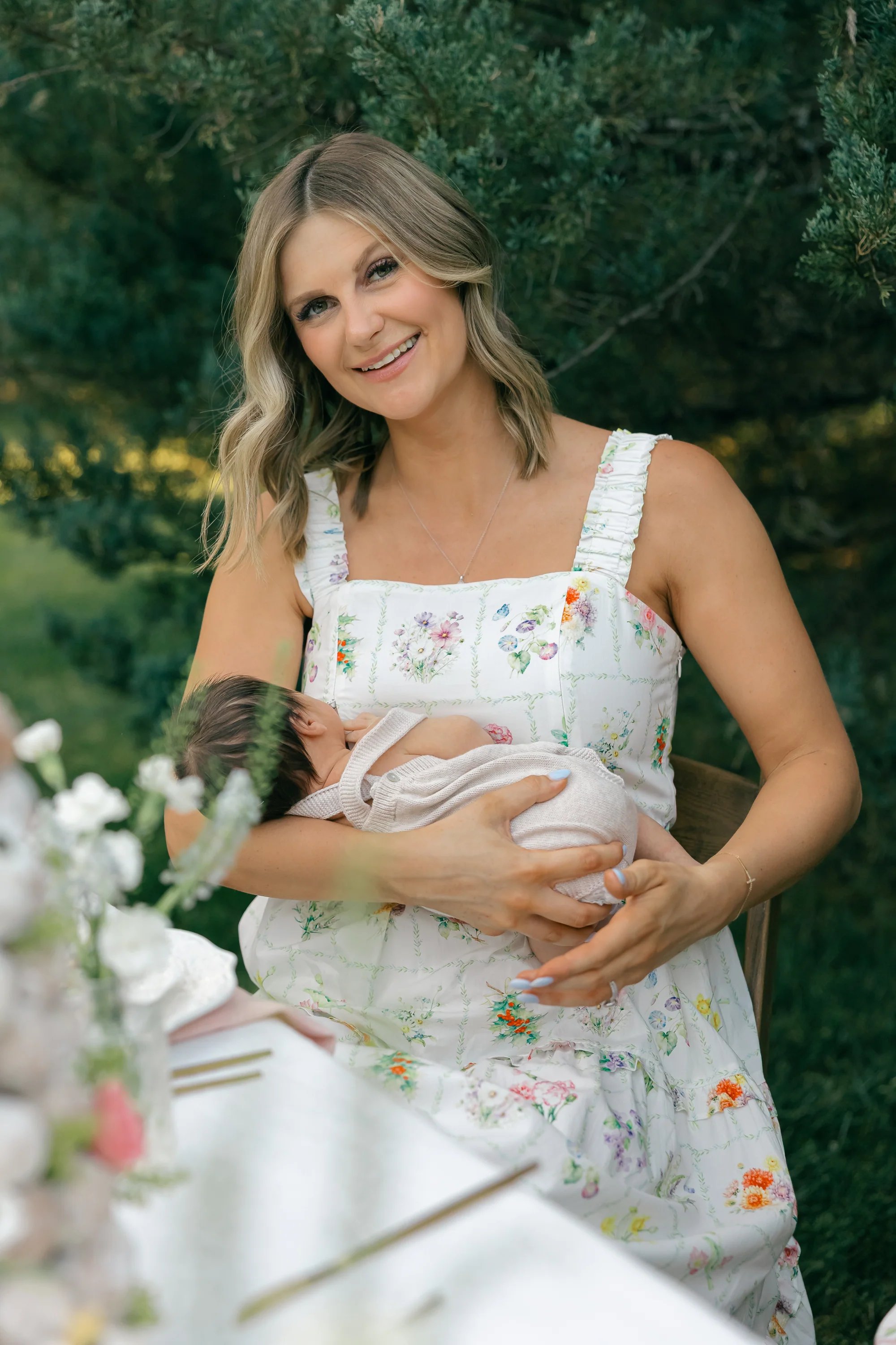 Kanya Dress with Nursing Zippers in Birth Flowers - Image 11