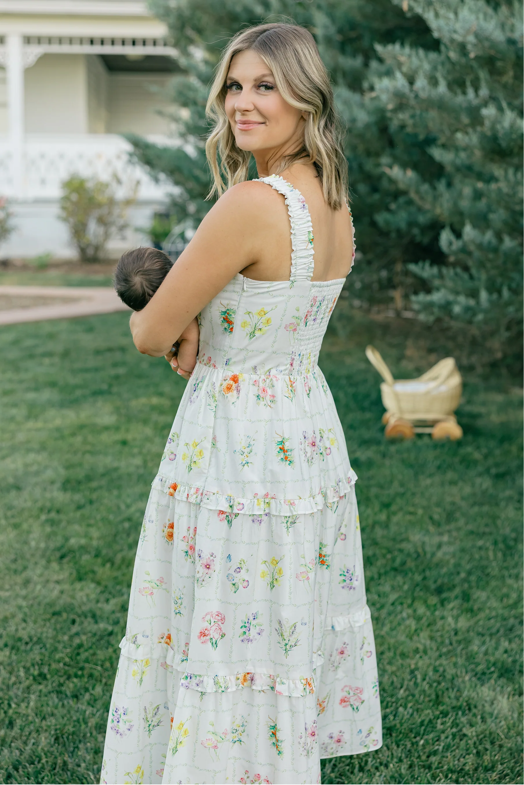 Kanya Dress with Nursing Zippers in Birth Flowers - Image 7