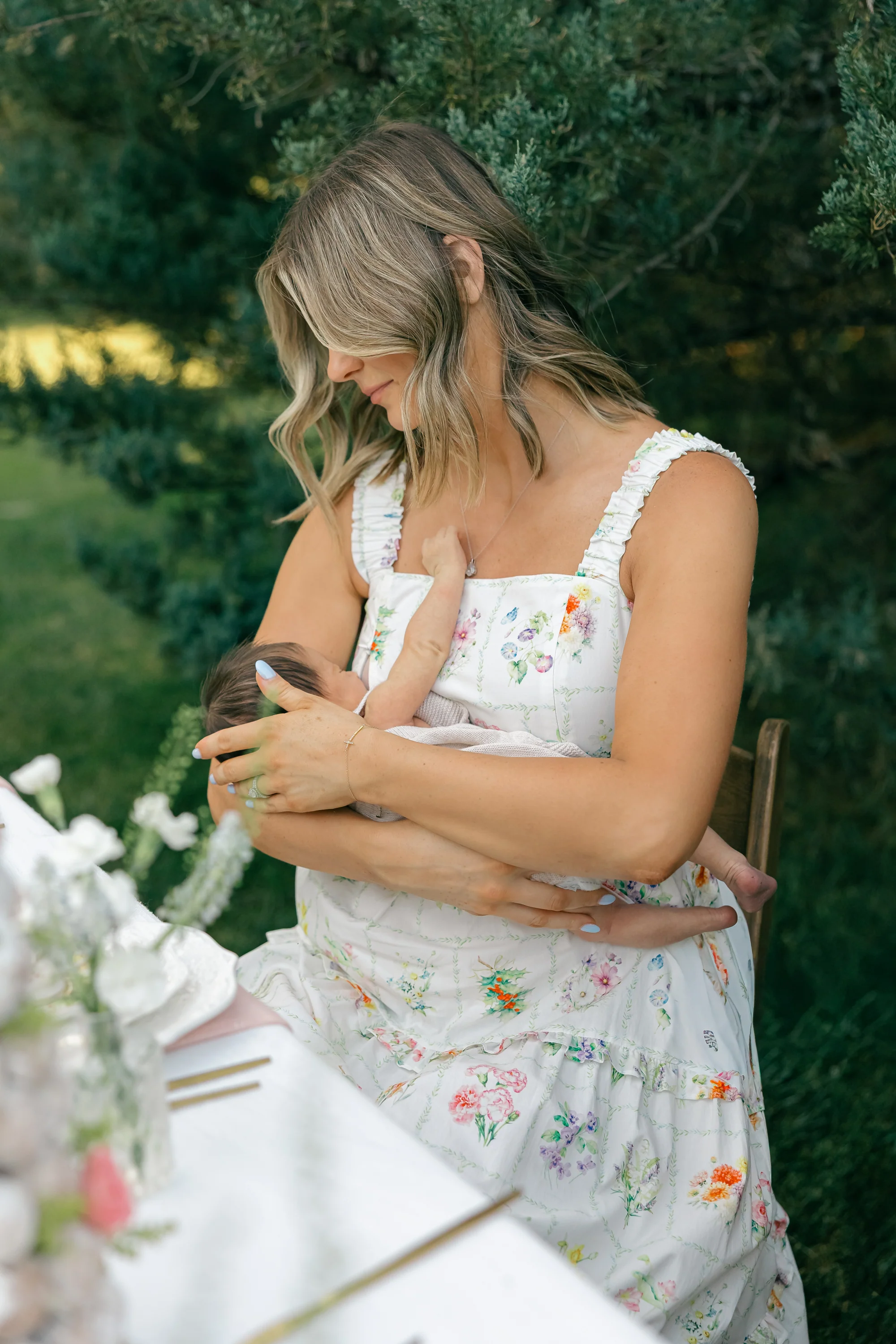 Kanya Dress with Nursing Zippers in Birth Flowers - Image 8