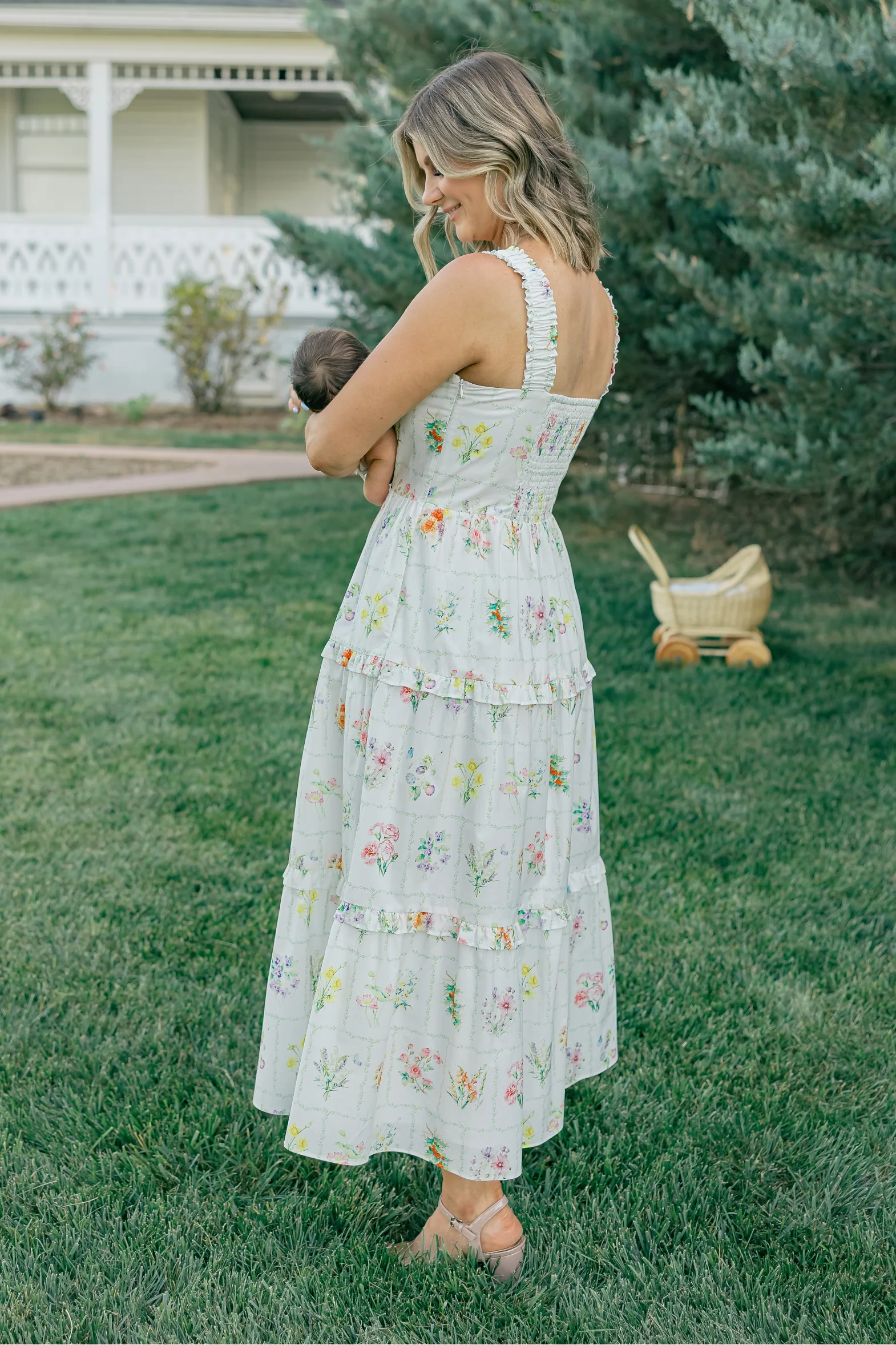 Kanya Dress with Nursing Zippers in Birth Flowers - Image 9
