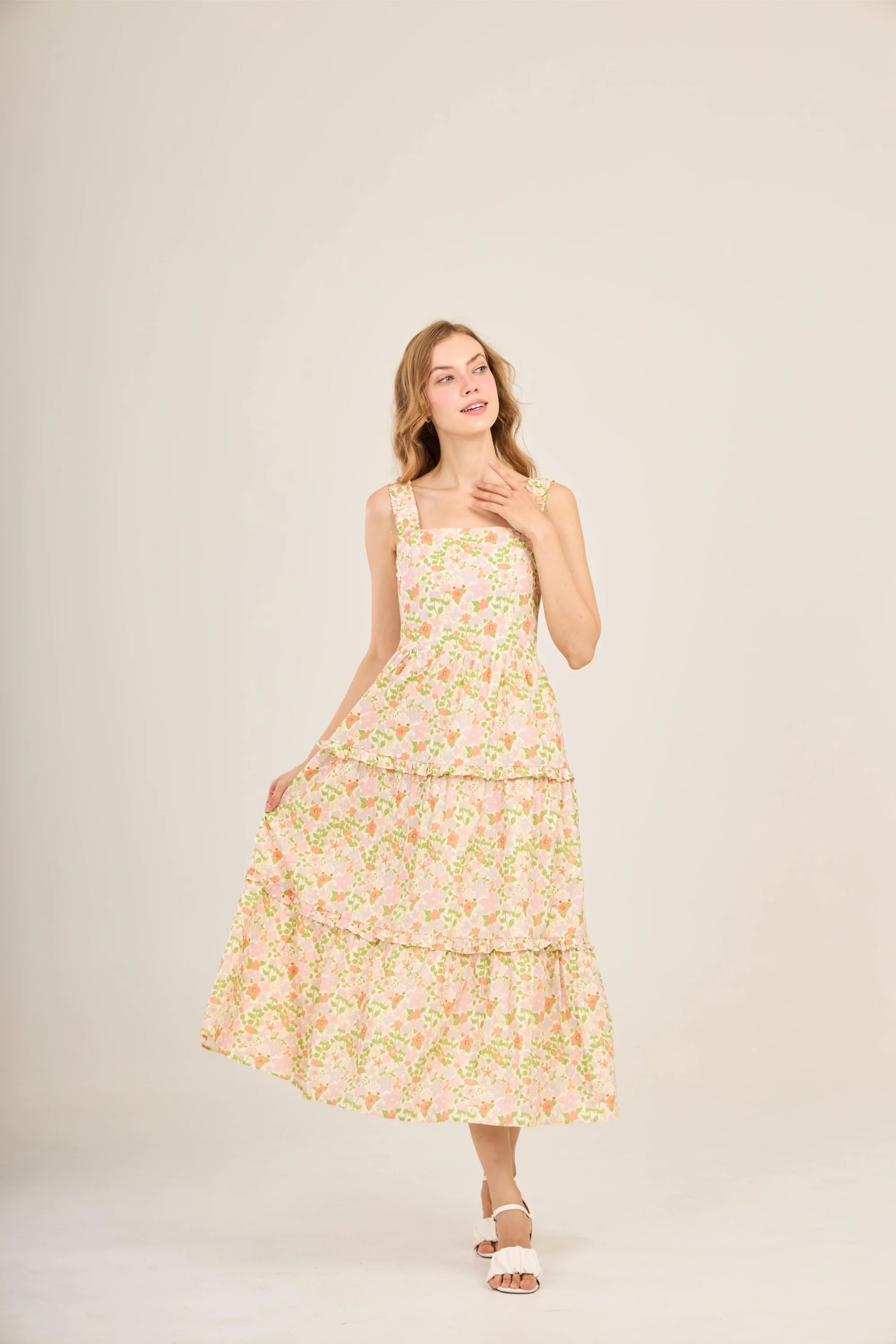 Kanya Dress with Nursing Zippers in Blushing Floral - Image 5