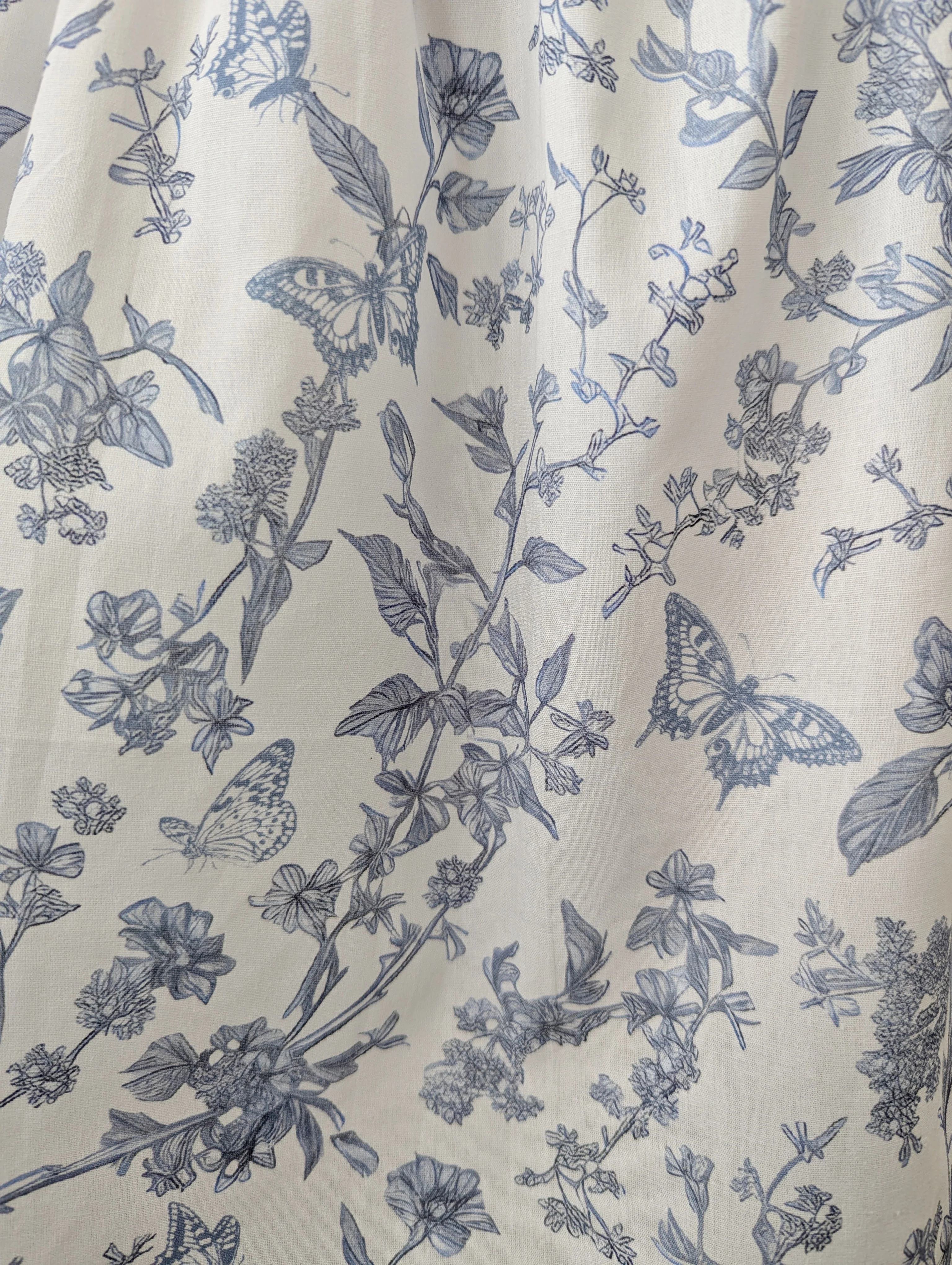 Ann Midi Dress with Nursing Zippers in Blue Toile Butterfly - Image 3