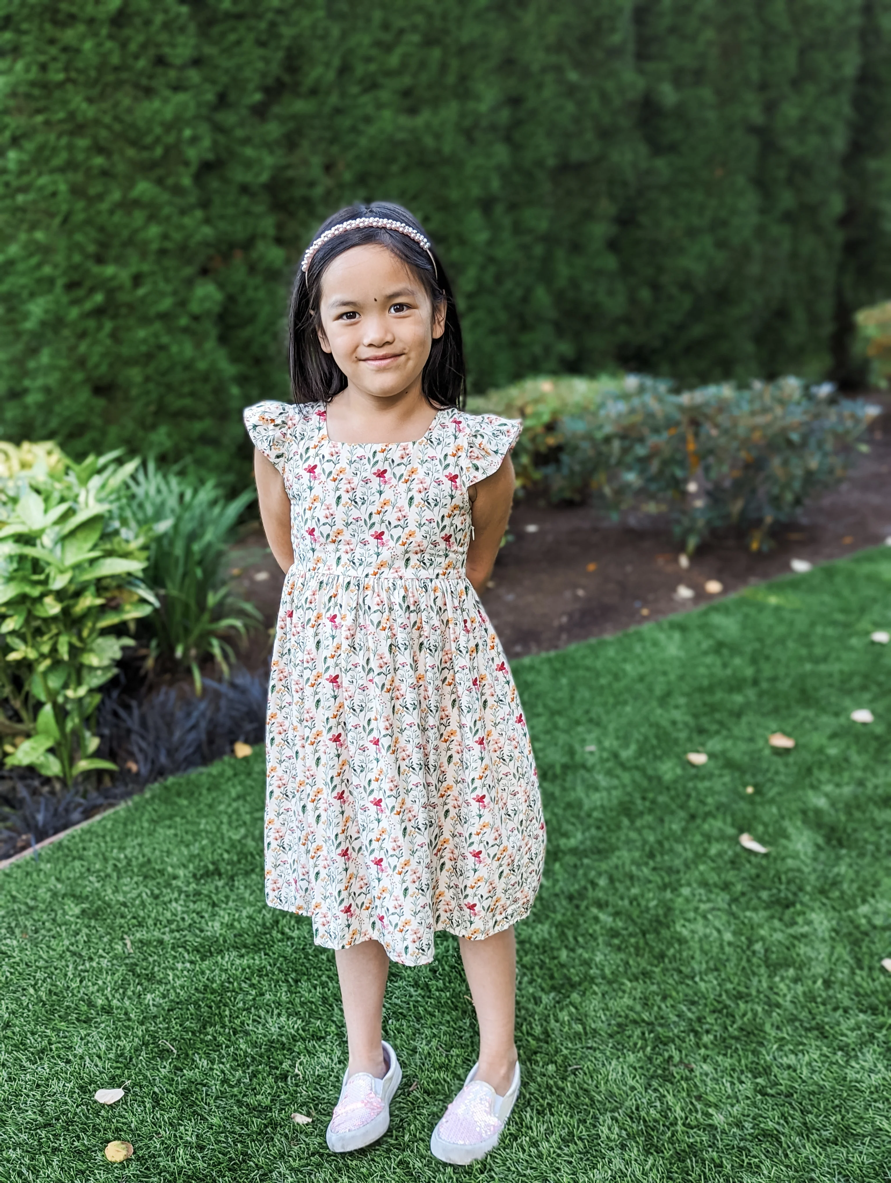 Little Angela Dress (Girls) in Harvest Blooms - Image 10