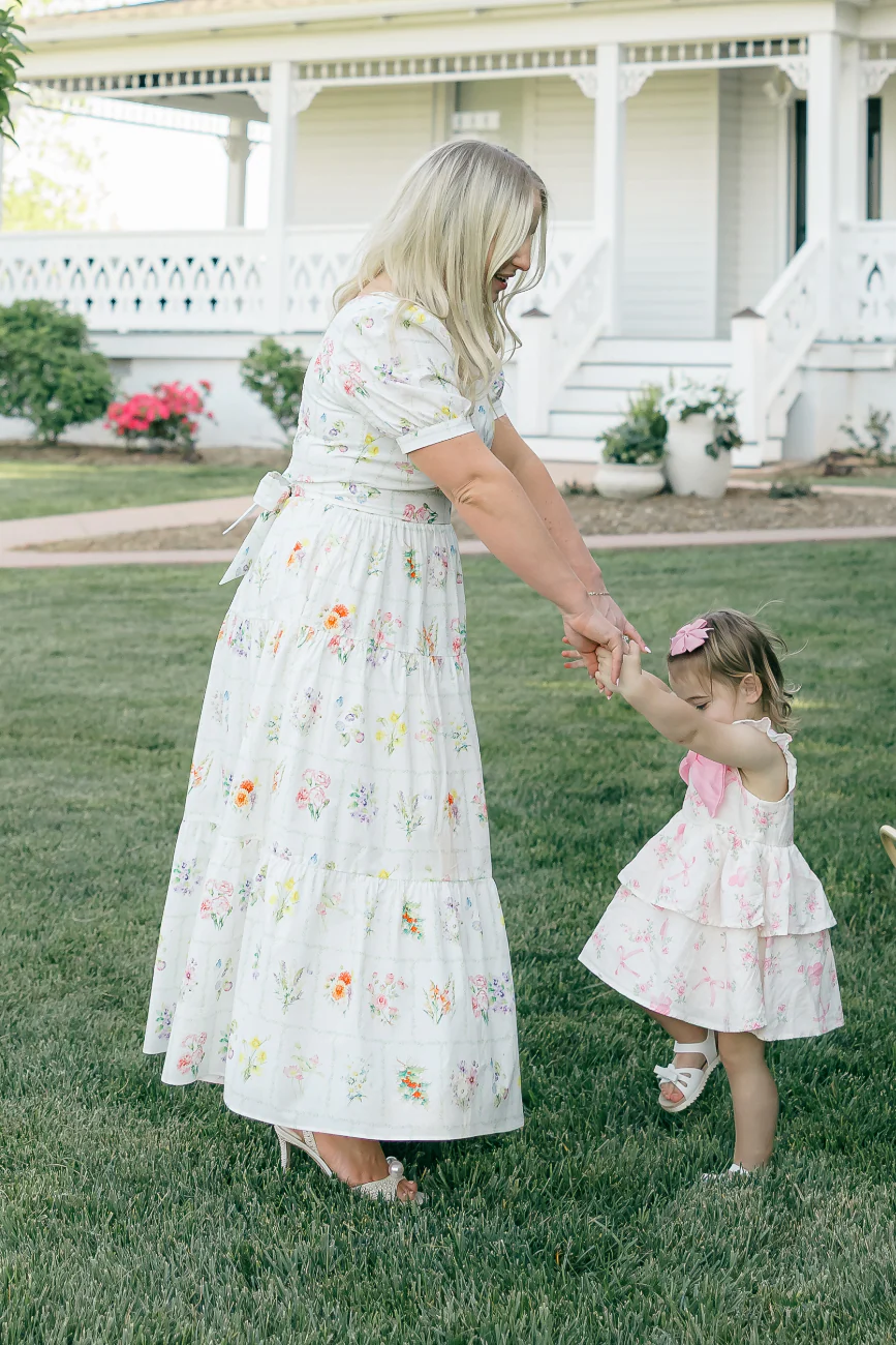 Versa Dress with Nursing Zippers in Birth Flowers - Image 10