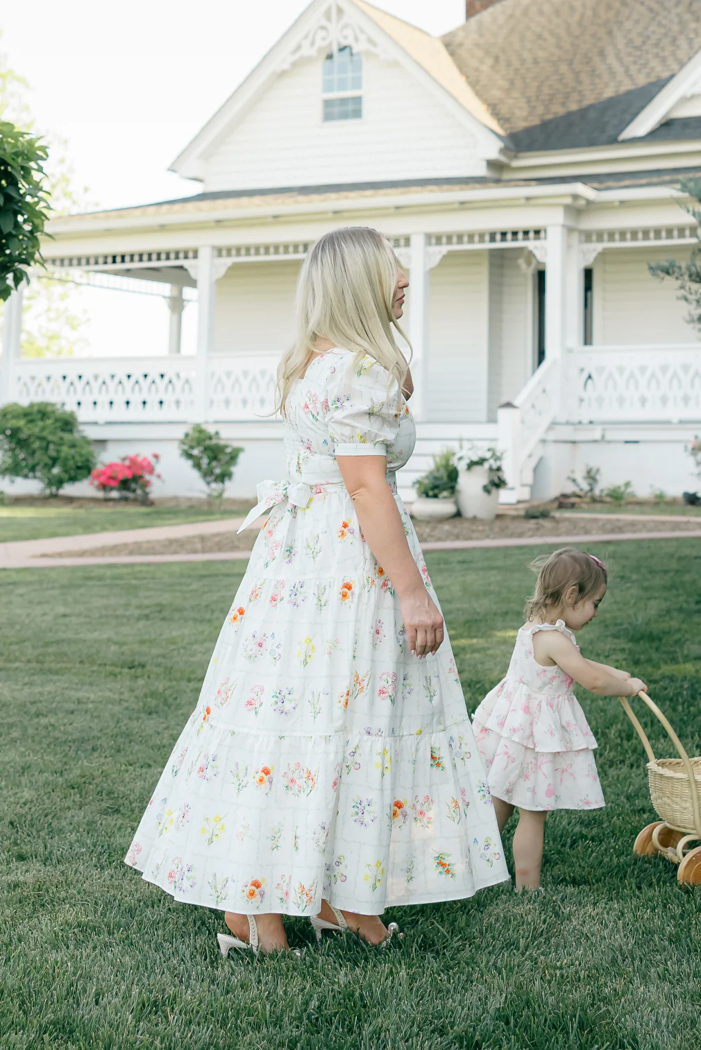 Versa Dress with Nursing Zippers in Birth Flowers - Image 8