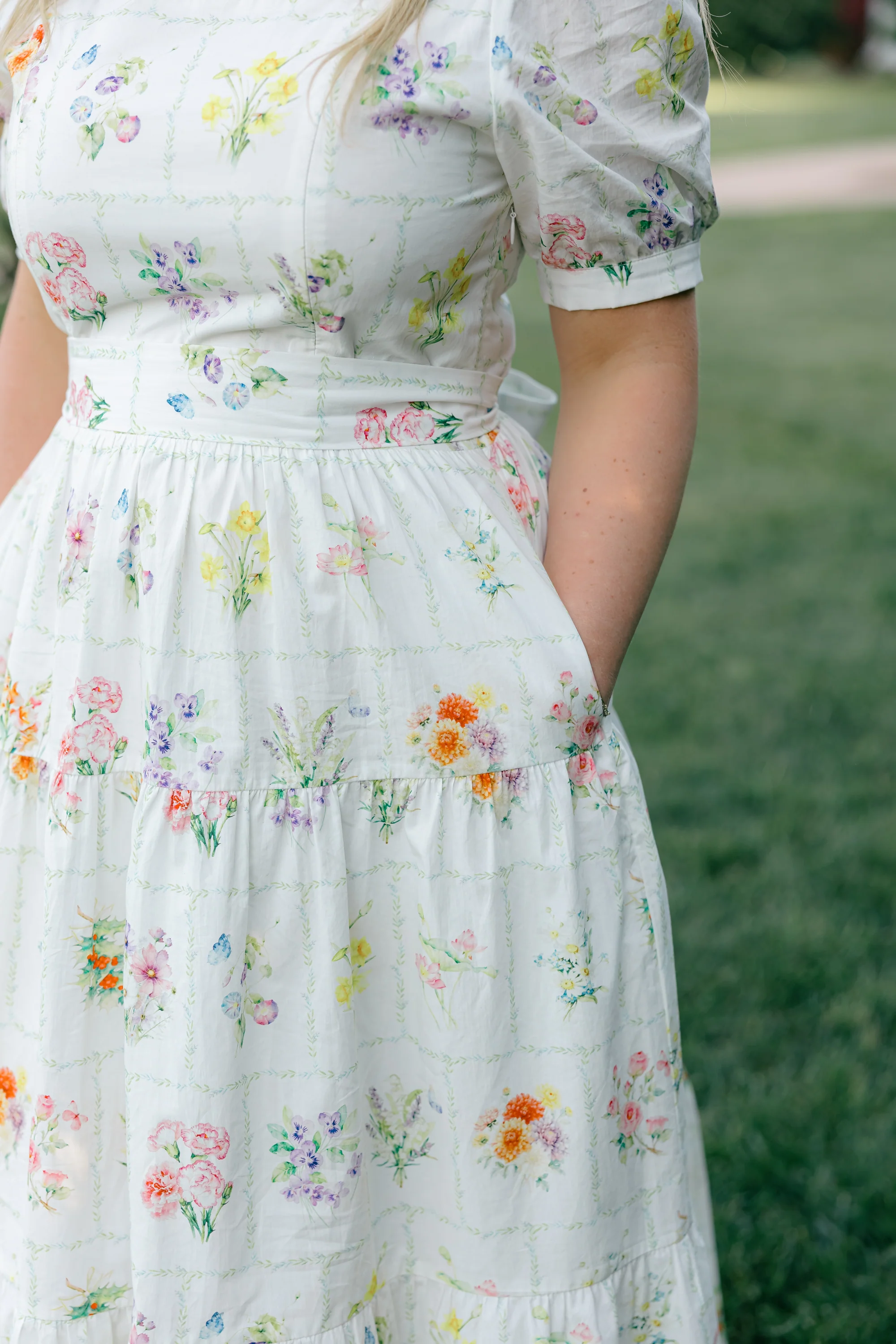 Versa Dress with Nursing Zippers in Birth Flowers - Image 9