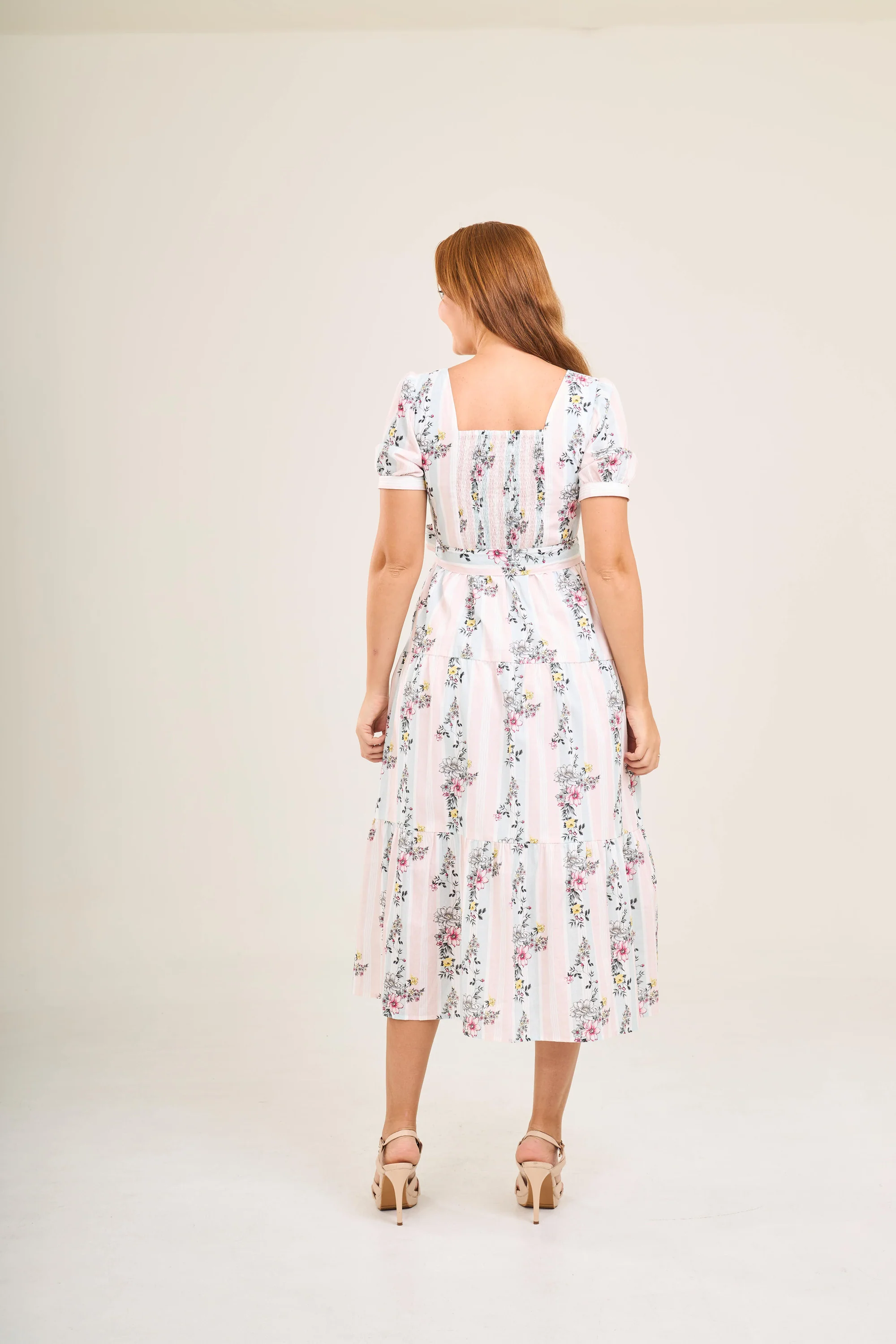 Versa Cotton Dress with Nursing Zippers in Sweet Floral - Image 14