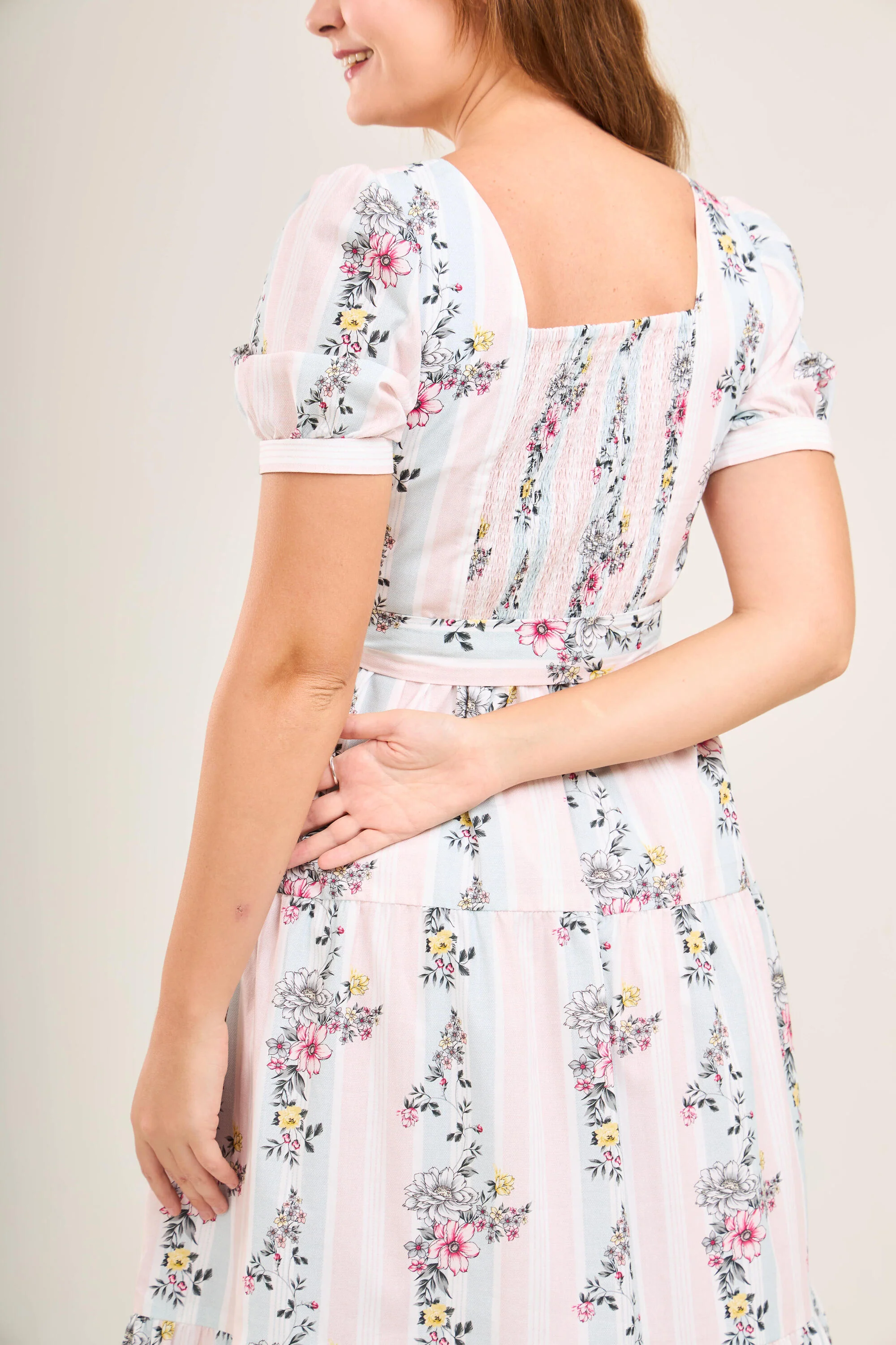 Versa Cotton Dress with Nursing Zippers in Sweet Floral - Image 8