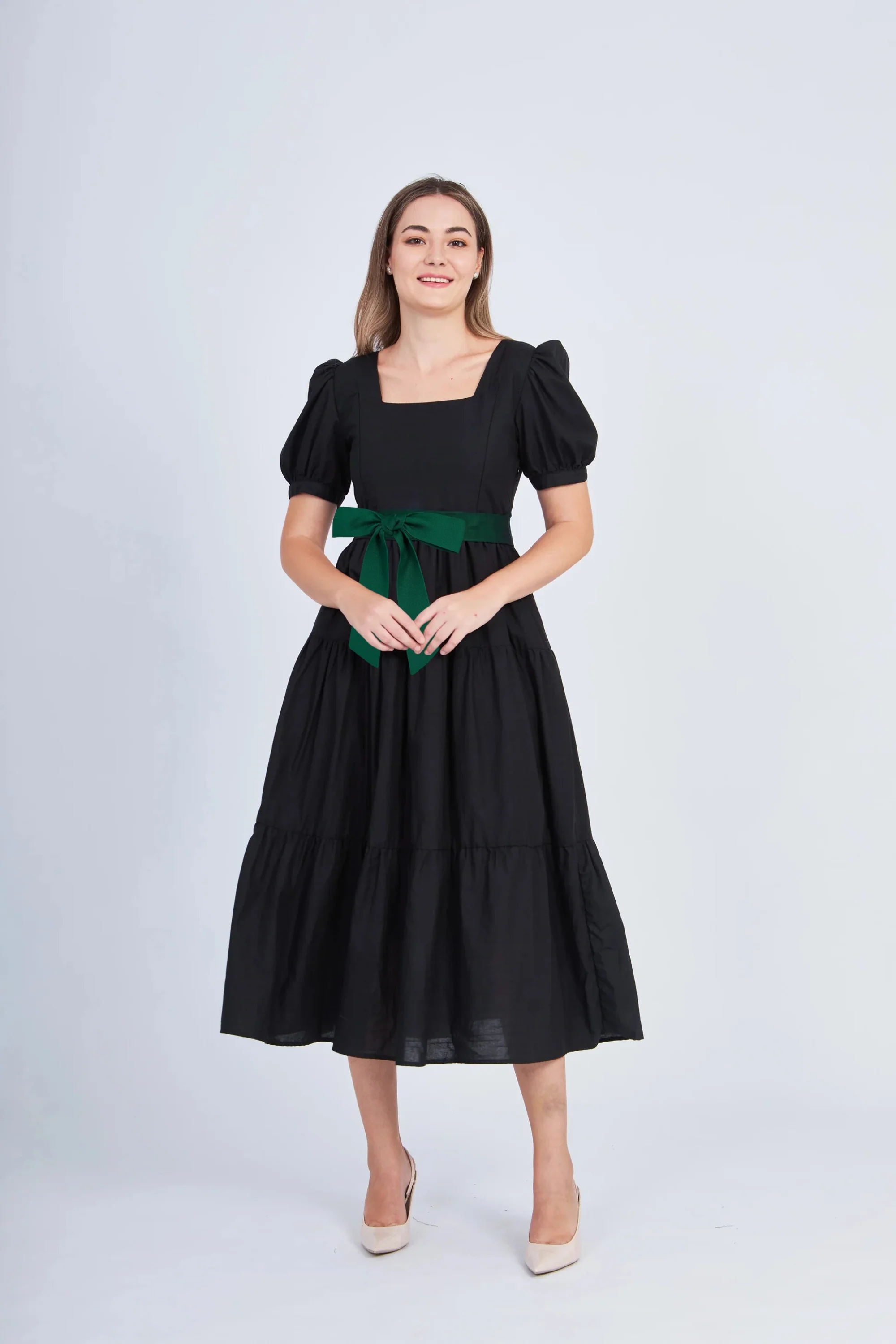 Versa Cotton Dress with Nursing Zippers in Black - Image 12