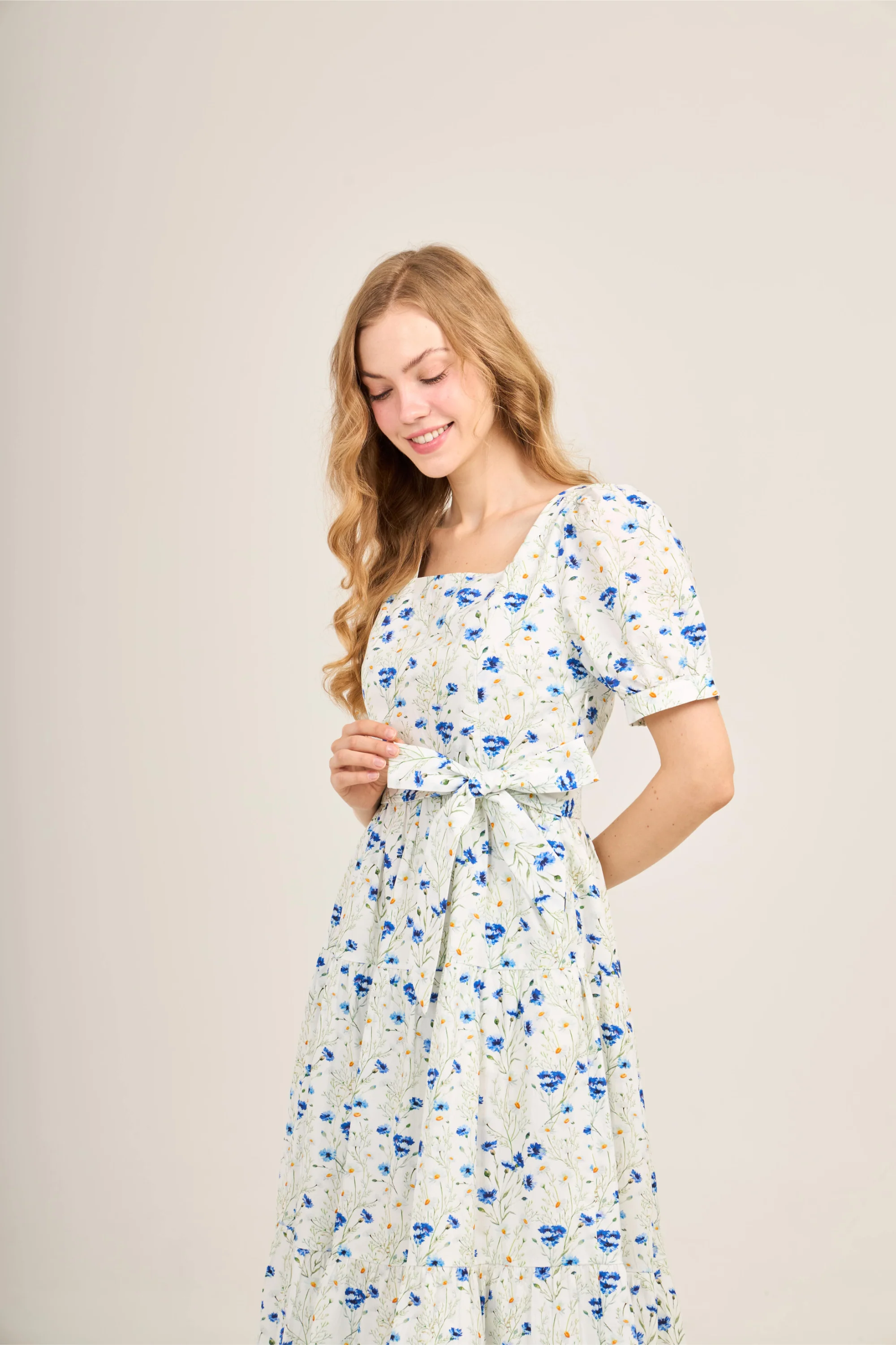 Versa Everywhere Dress with Nursing Zippers in Blue Cornflowers - Image 10