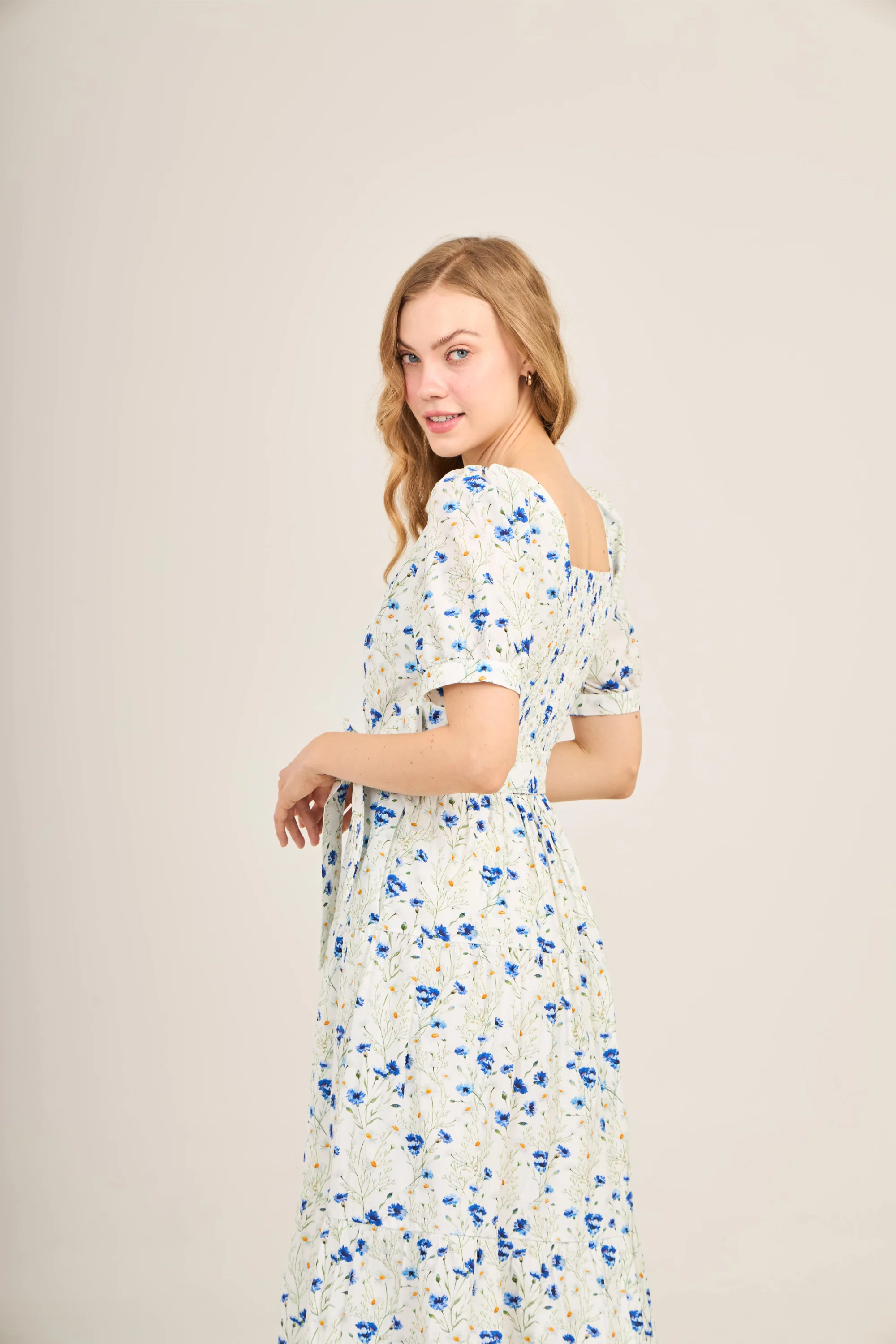 Versa Everywhere Dress with Nursing Zippers in Blue Cornflowers - Image 15