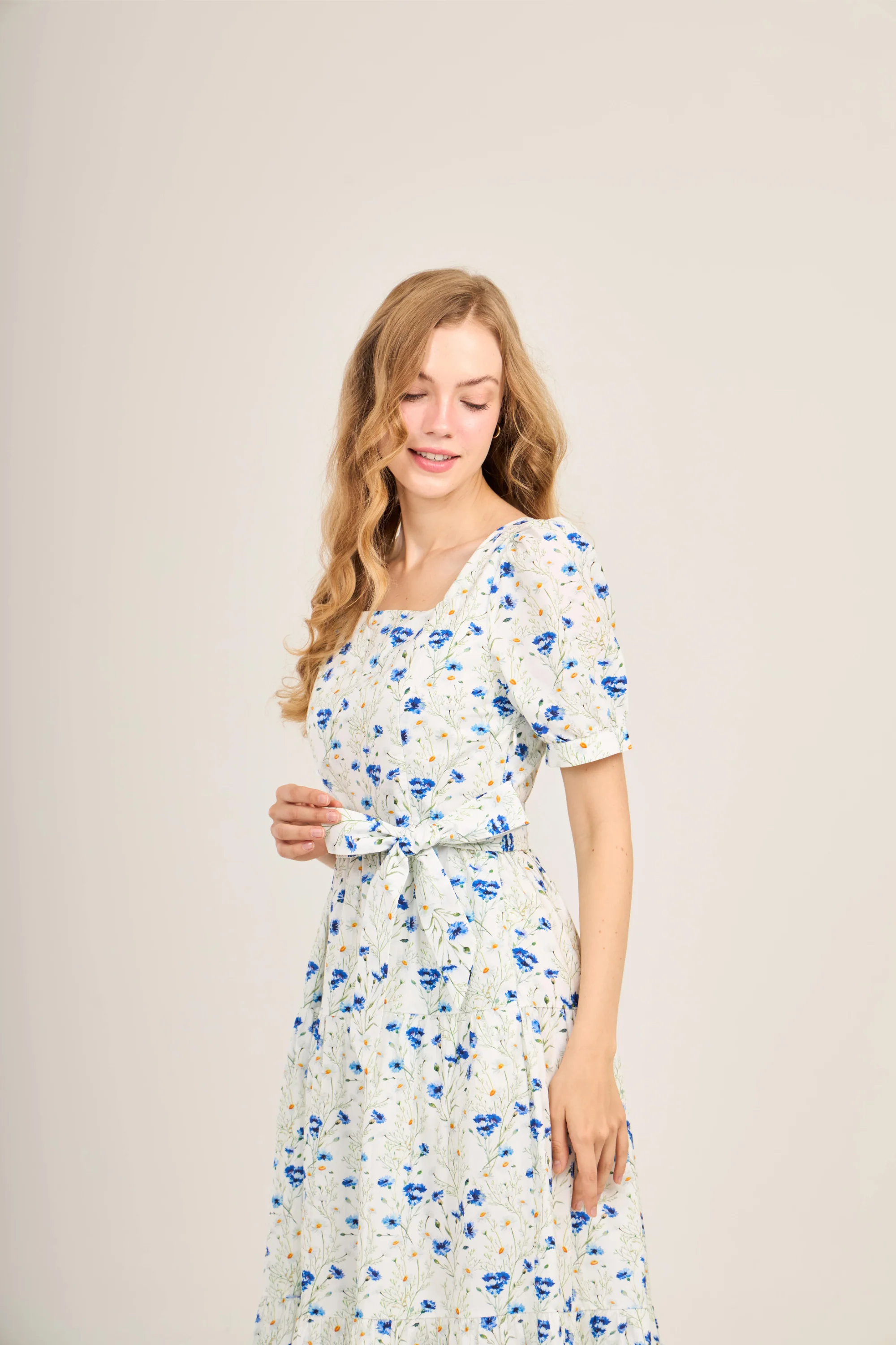Versa Everywhere Dress with Nursing Zippers in Blue Cornflowers - Image 6