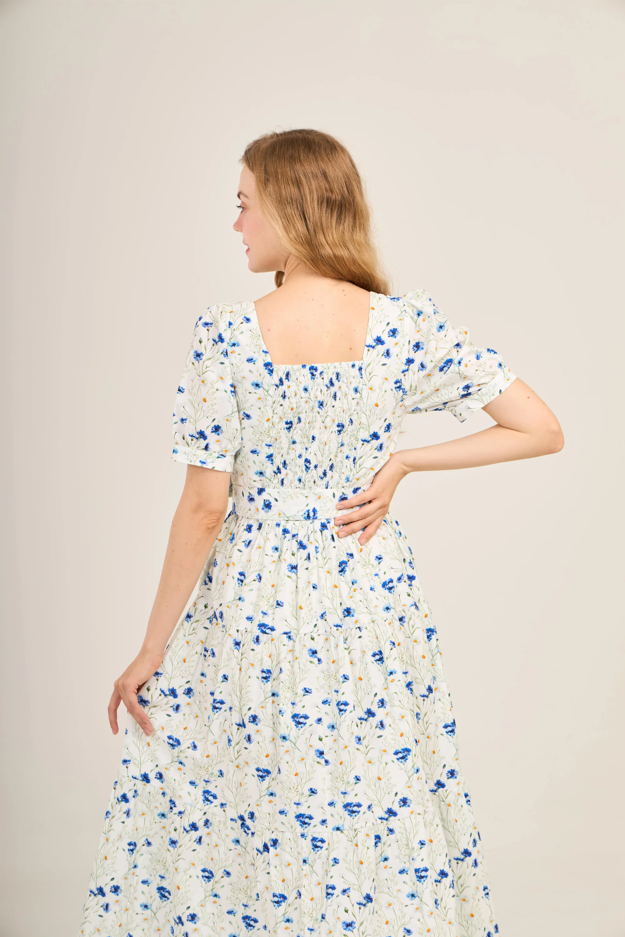Versa Everywhere Dress with Nursing Zippers in Blue Cornflowers - Image 7