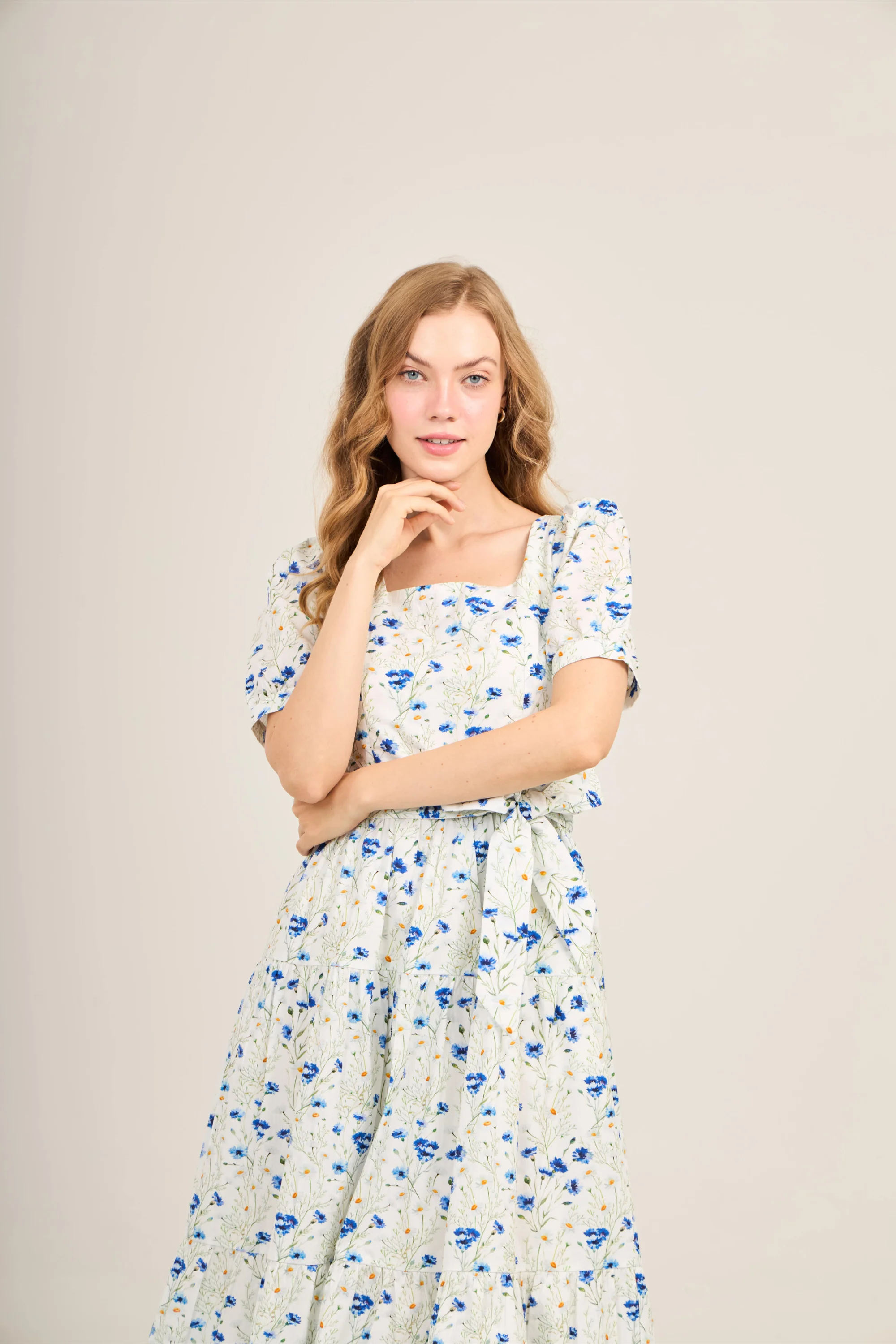 Versa Everywhere Dress with Nursing Zippers in Blue Cornflowers - Image 8