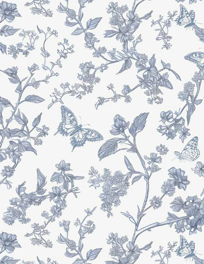 Versa Maxi Dress with Nursing Zippers in Blue Toile Butterfly - Image 14