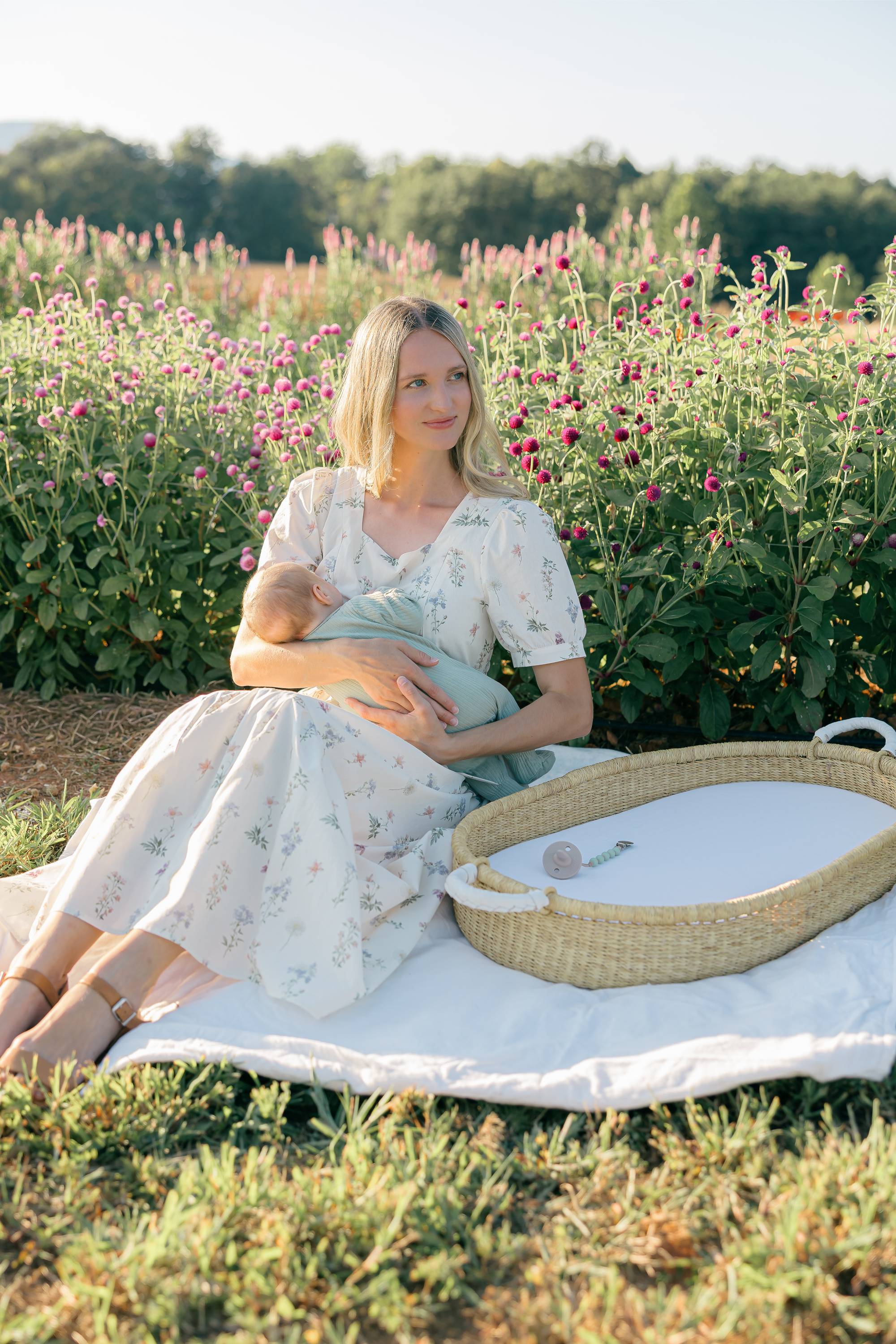 Versa Maxi Dress with Nursing Zippers in Evergarden - Image 18