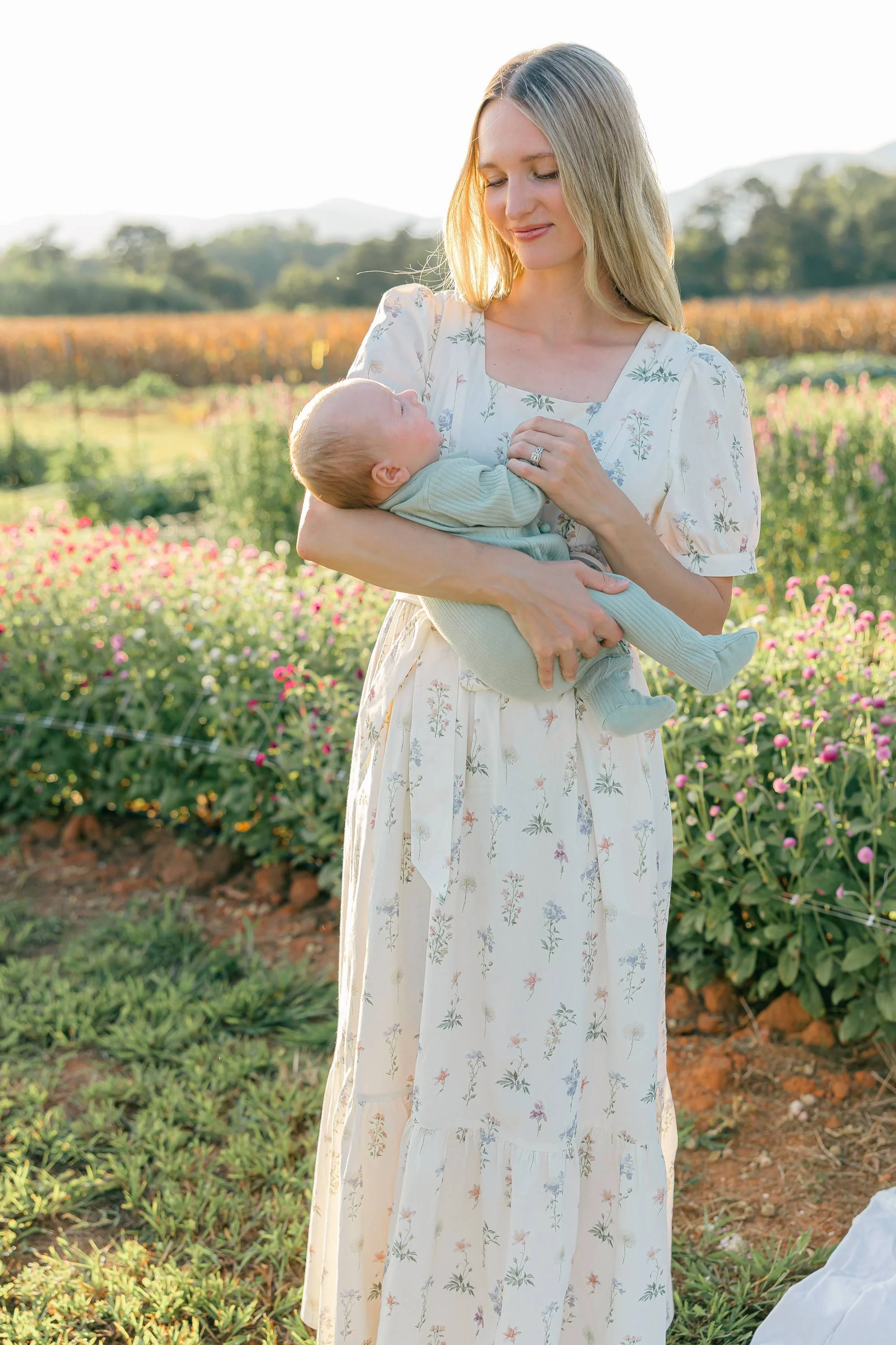 Versa Maxi Dress with Nursing Zippers in Evergarden - Image 3