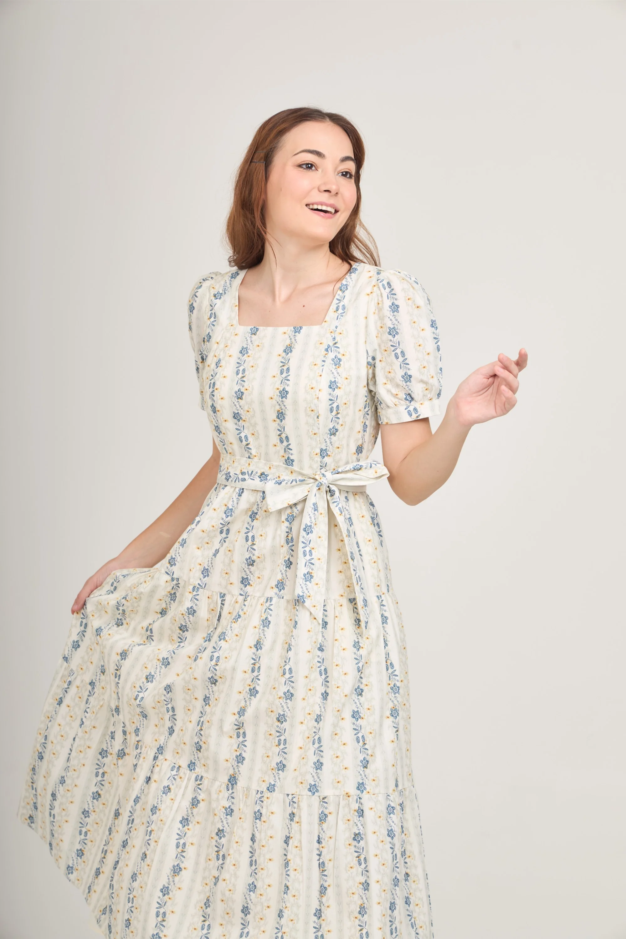 Versa Midi Dress with Nursing Zippers in Floral Trail (Final Sale) - Image 10