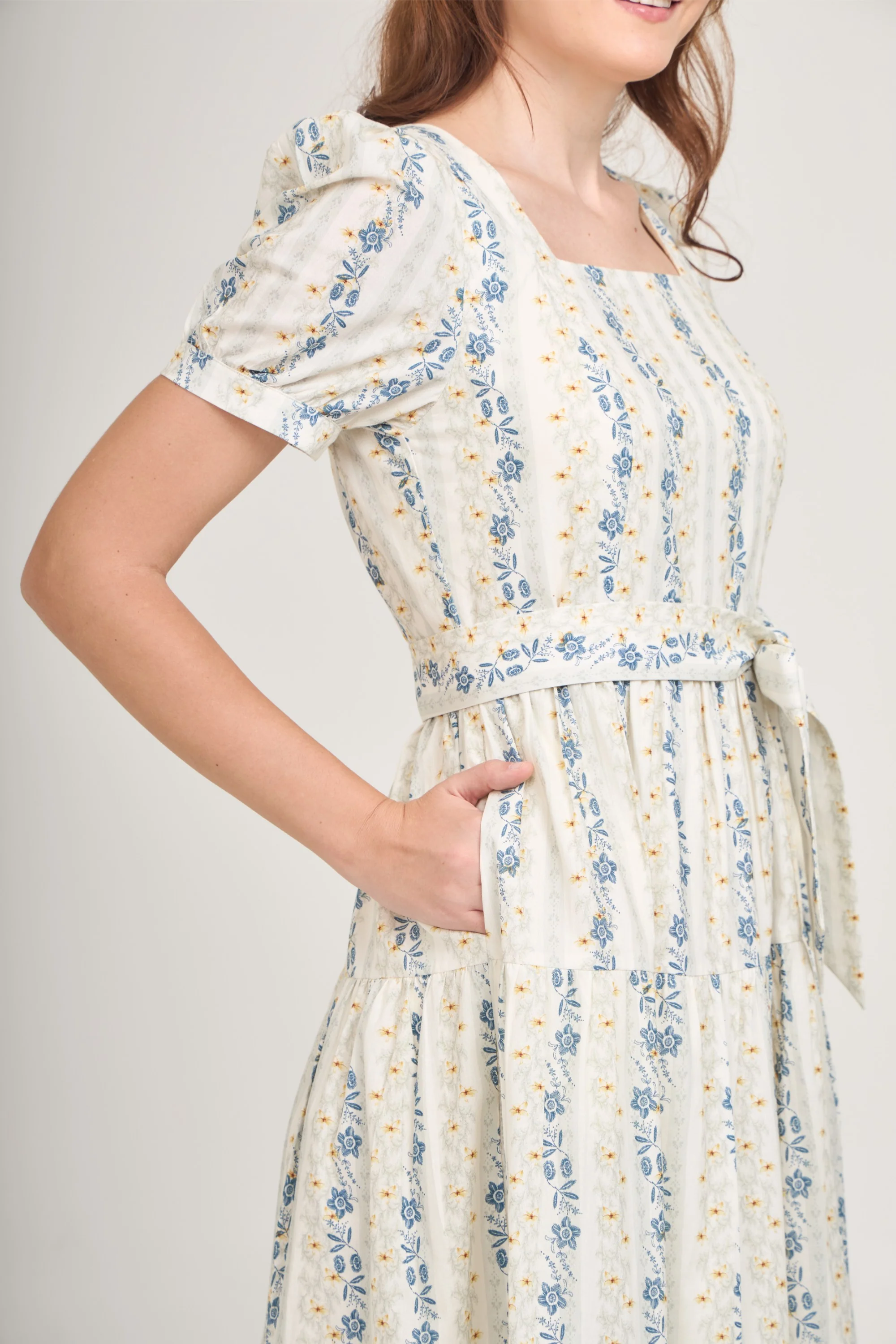 Versa Midi Dress with Nursing Zippers in Floral Trail (Final Sale) - Image 11