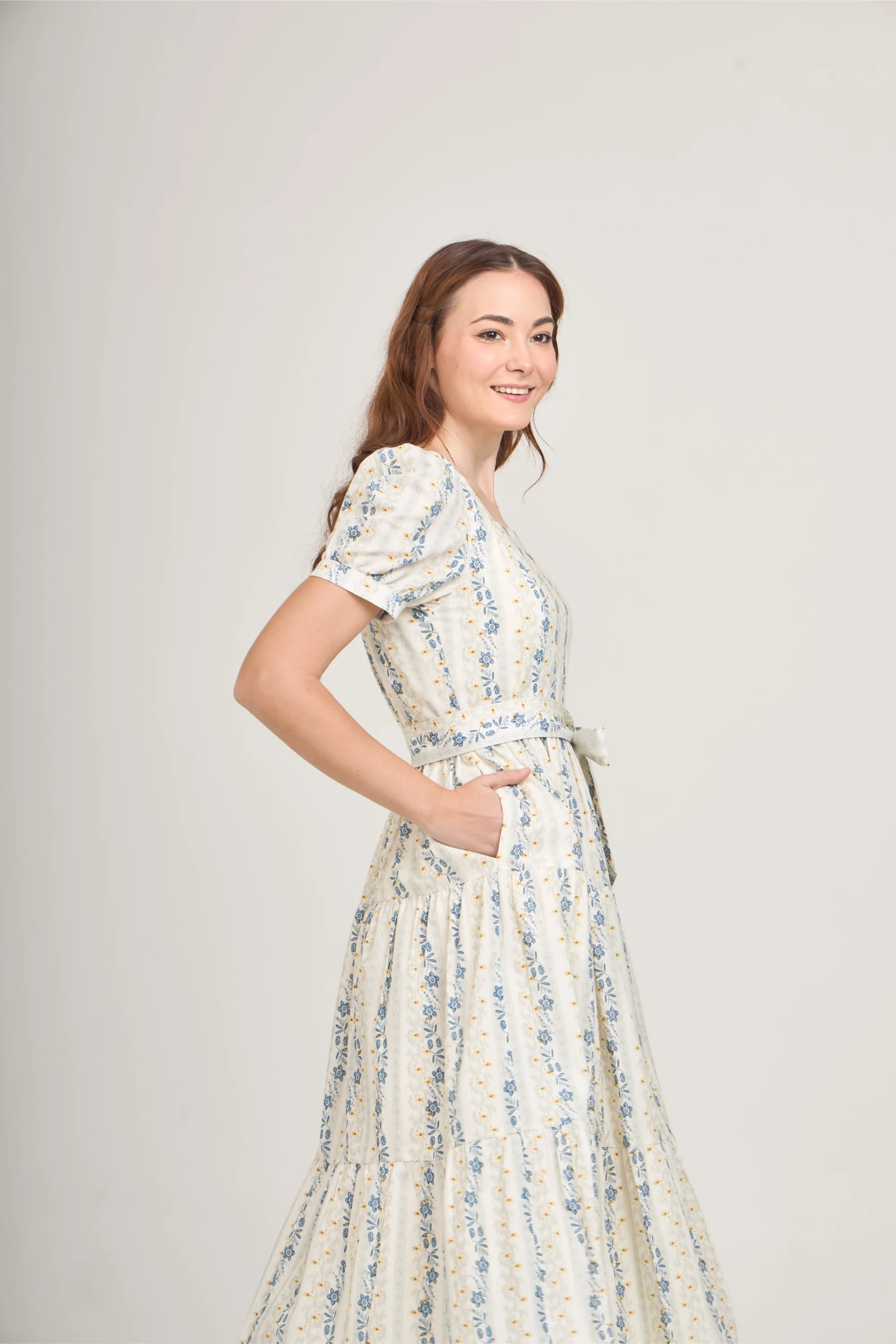 Versa Midi Dress with Nursing Zippers in Floral Trail (Final Sale) - Image 13