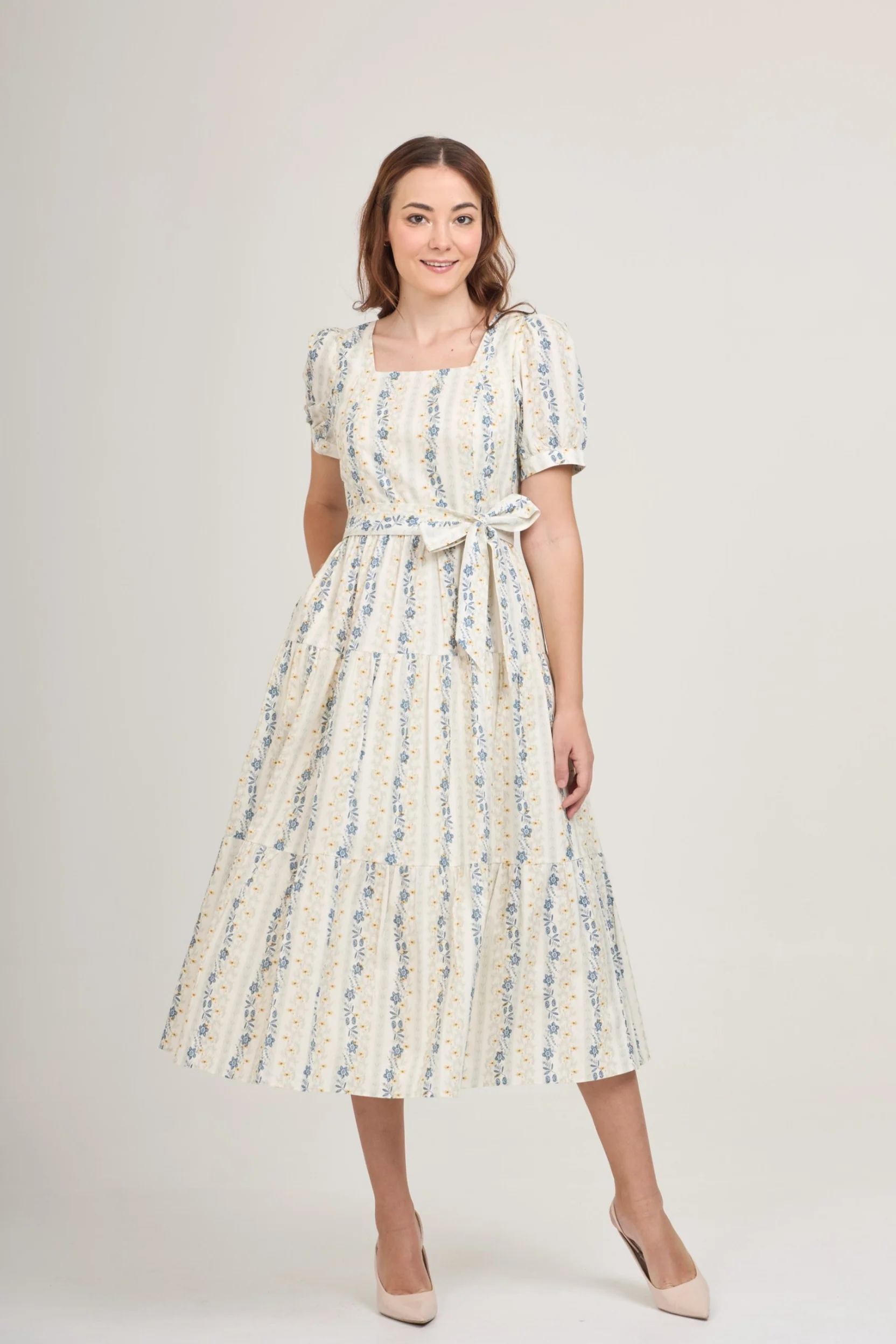 Versa Midi Dress with Nursing Zippers in Floral Trail (Final Sale) - Image 6